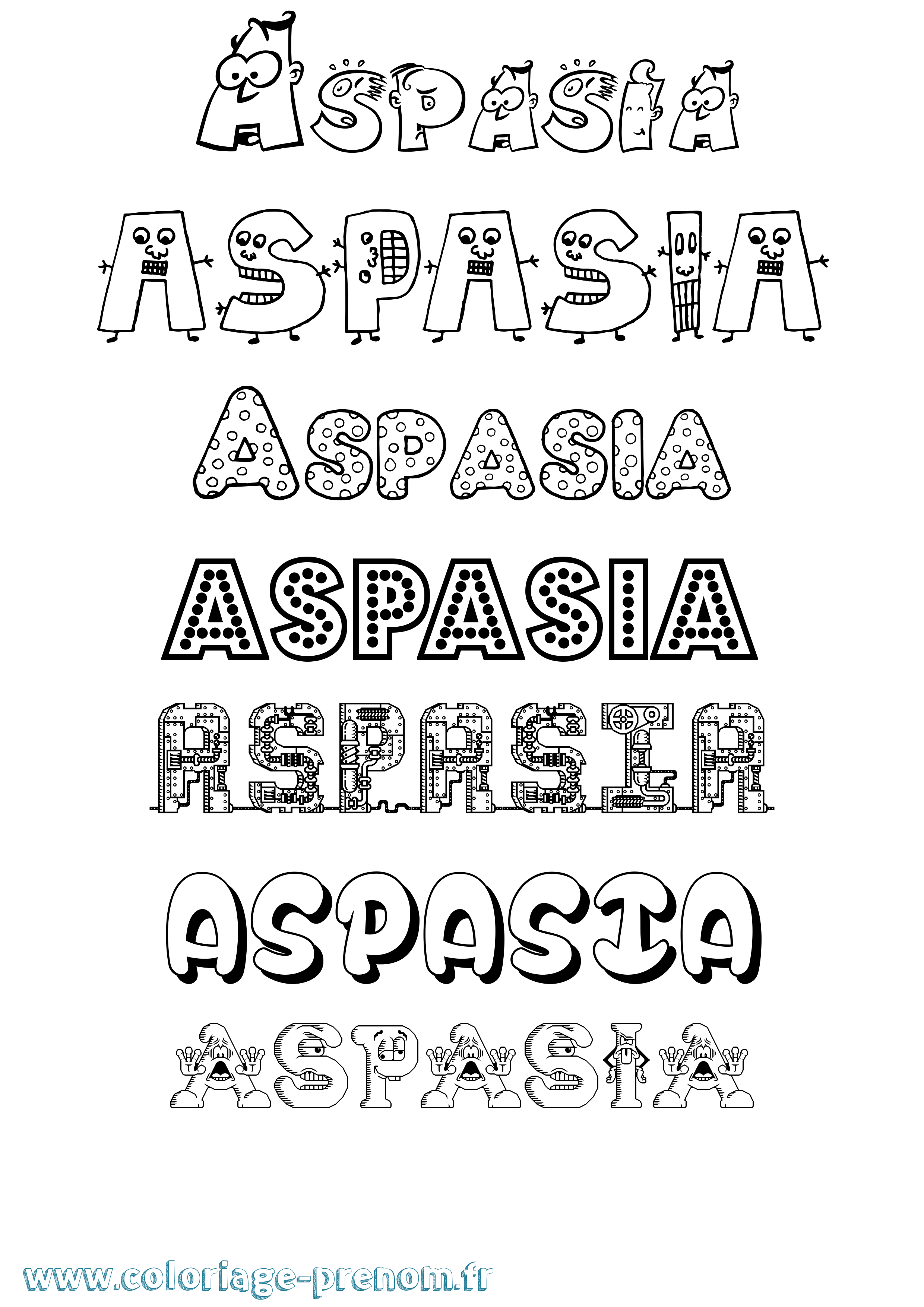 Coloriage Aspasia Fun Coloriage prénom Aspasia Fun
