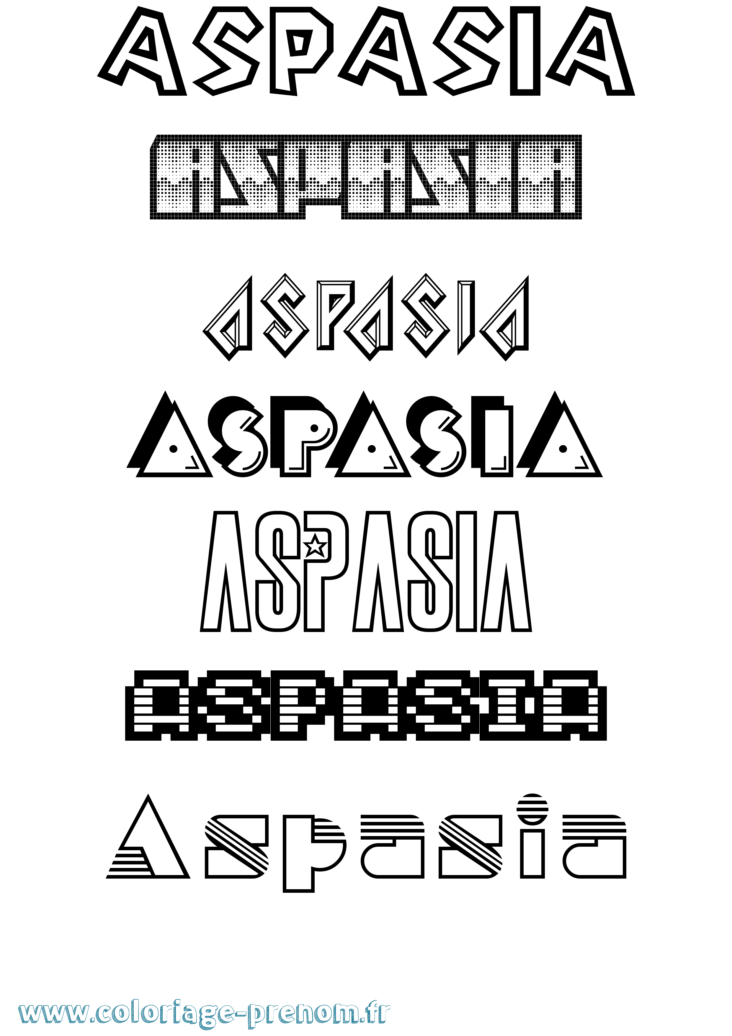 Coloriage Aspasia Jeux Vidéos Coloriage prénom Aspasia Jeux Vidéos