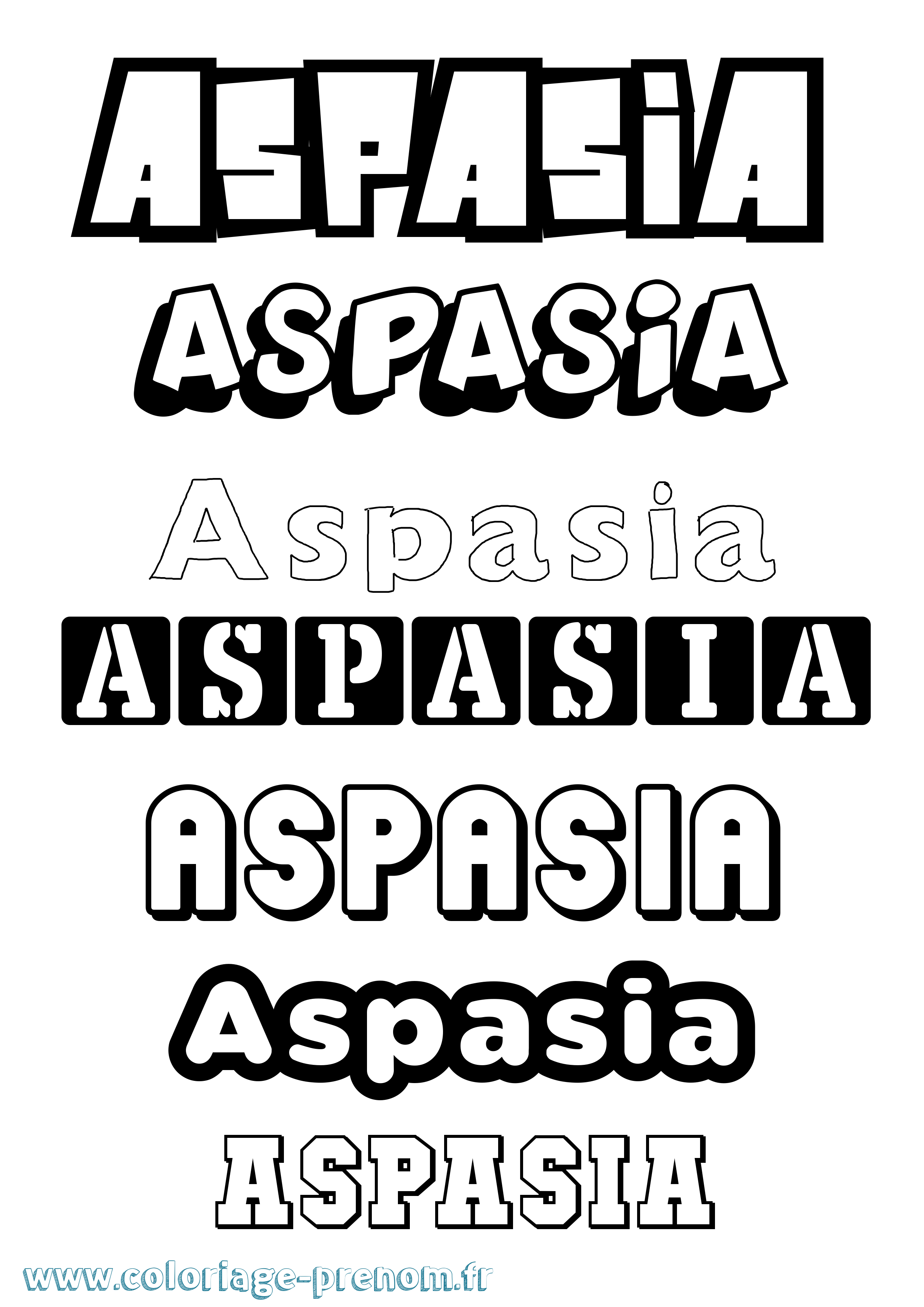 Coloriage Aspasia Simple Coloriage prénom Aspasia Simple
