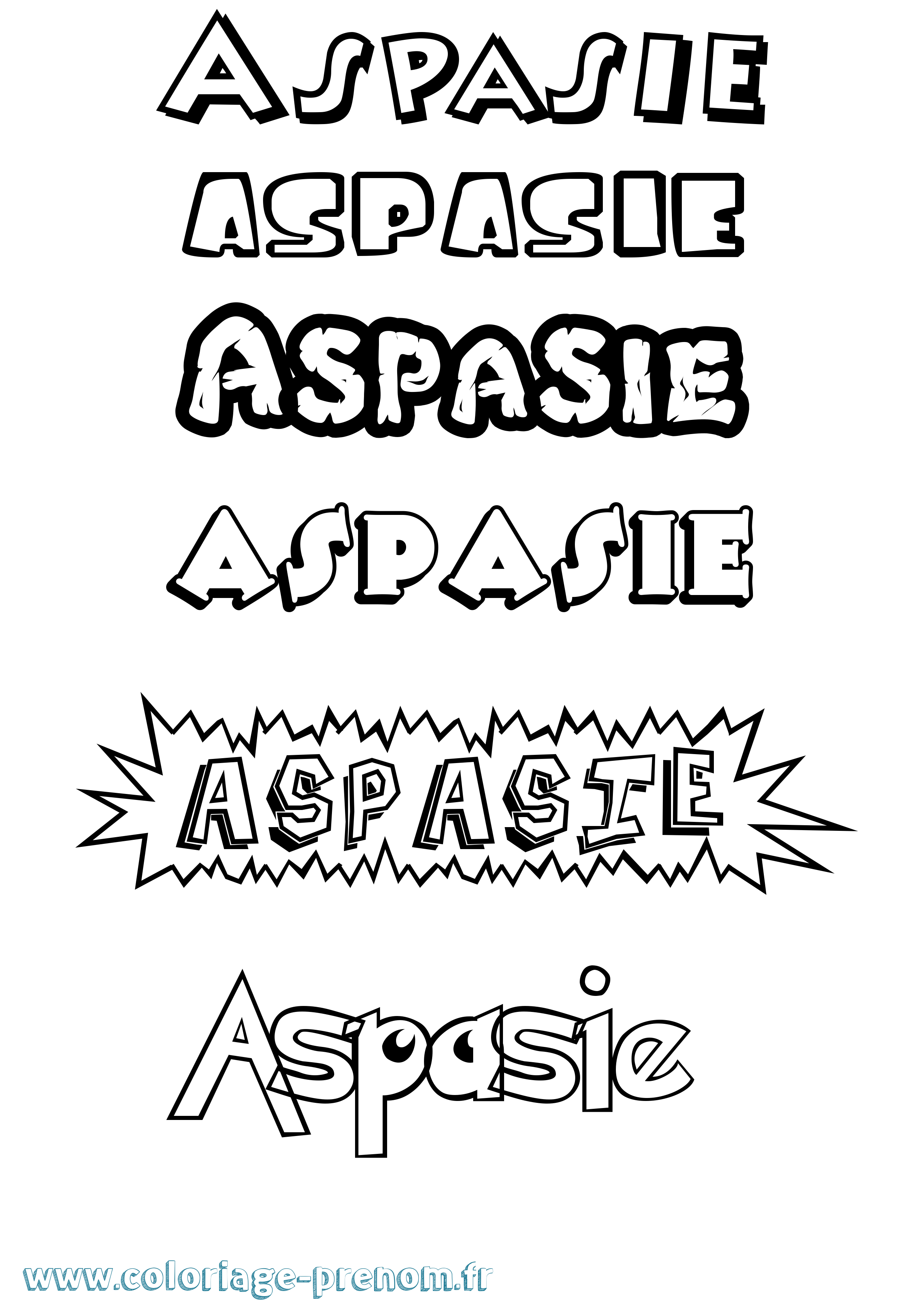 Coloriage prénom Aspasie Dessin Animé