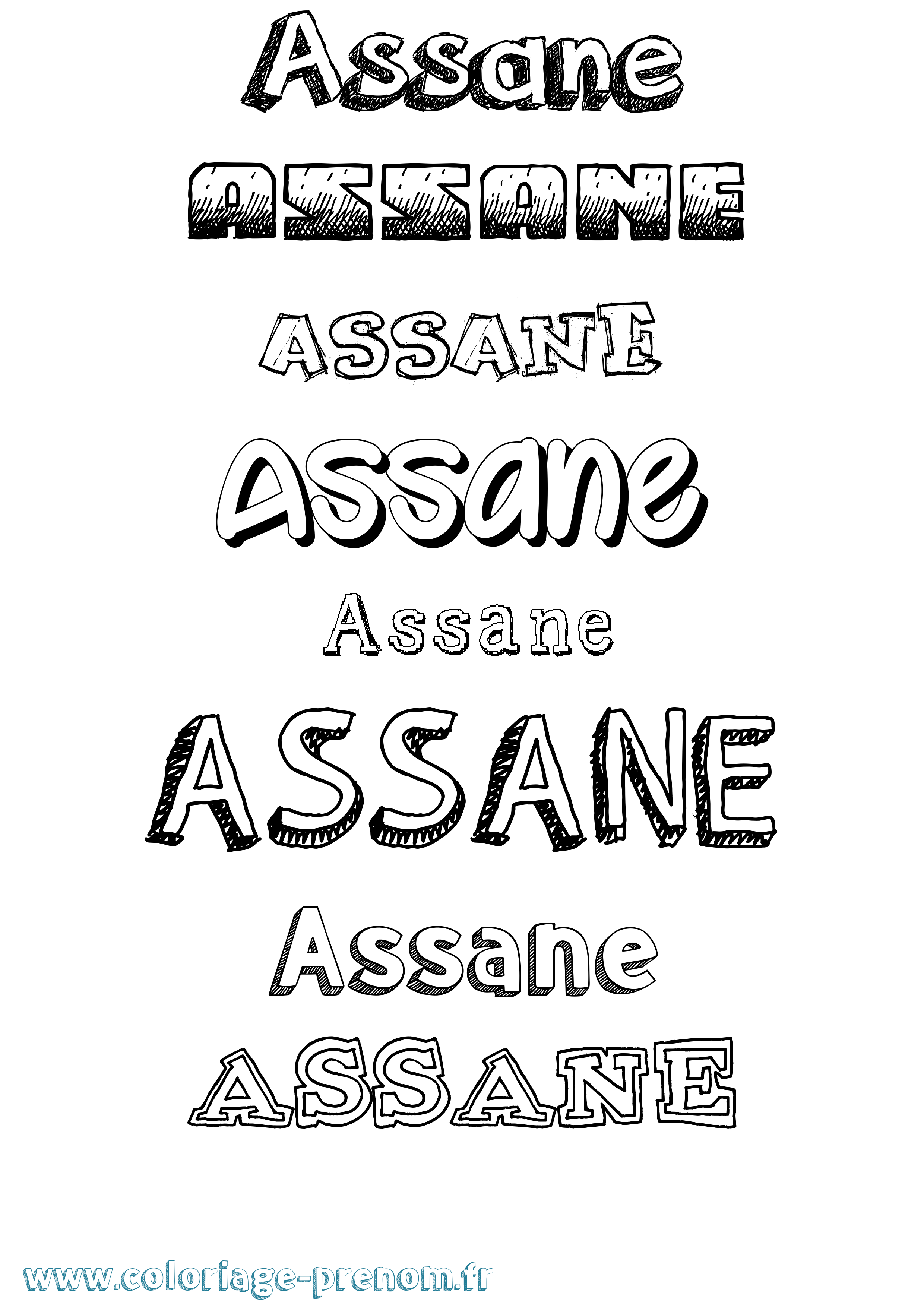 Coloriage Assane Dessiné Coloriage prénom Assane Dessiné