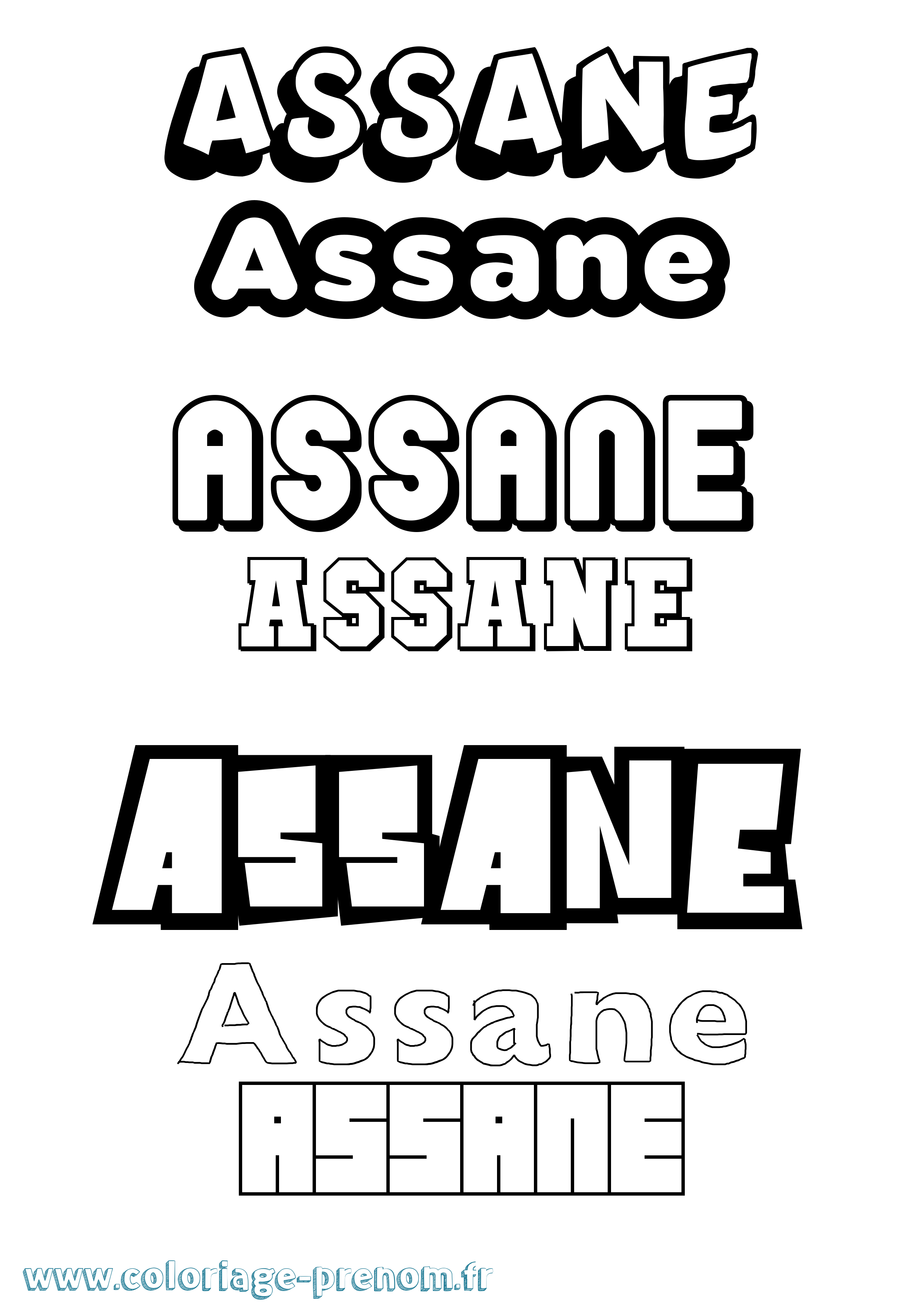 Coloriage Assane Simple Coloriage prénom Assane Simple