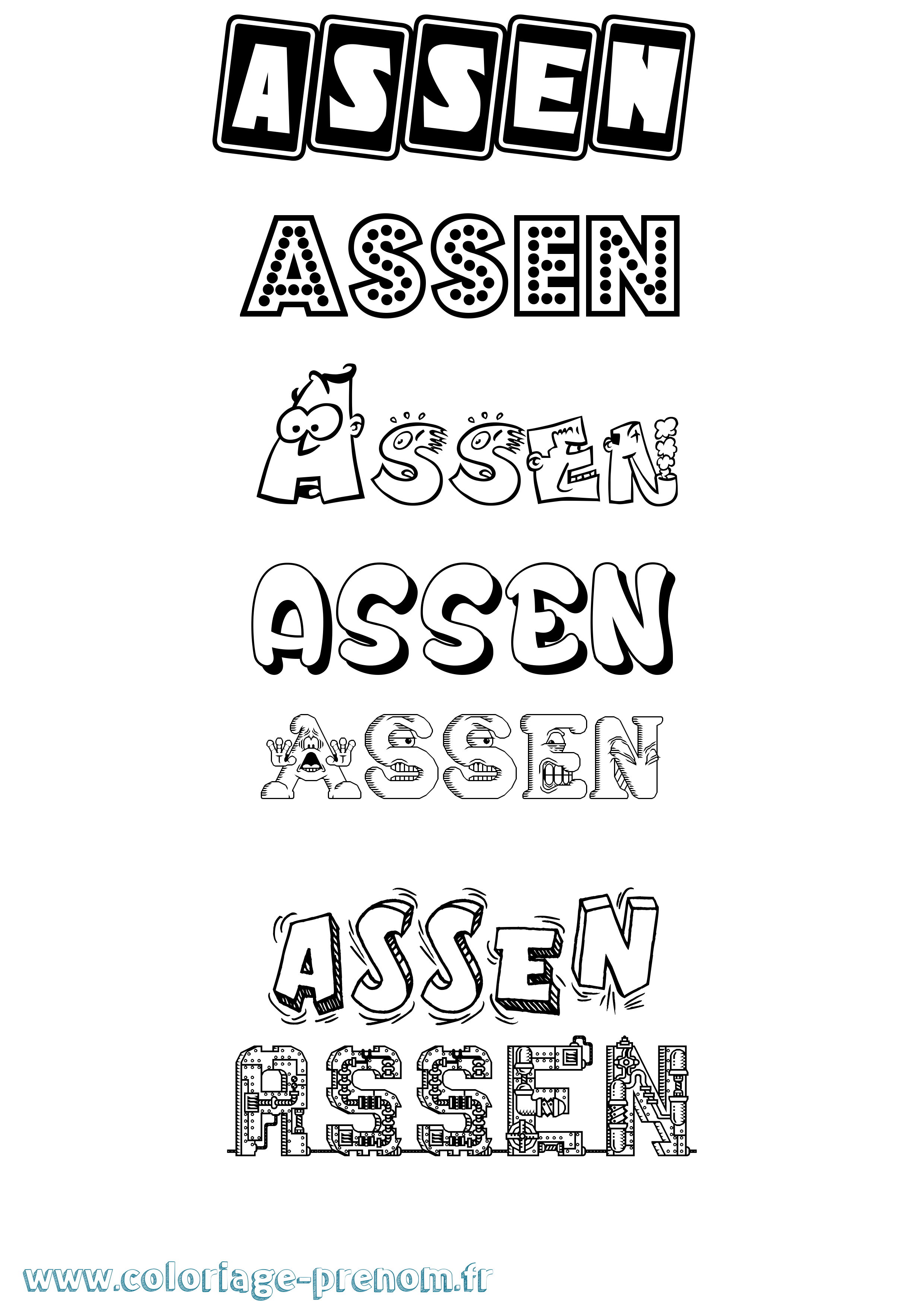 Coloriage Assen Fun Coloriage prénom Assen Fun