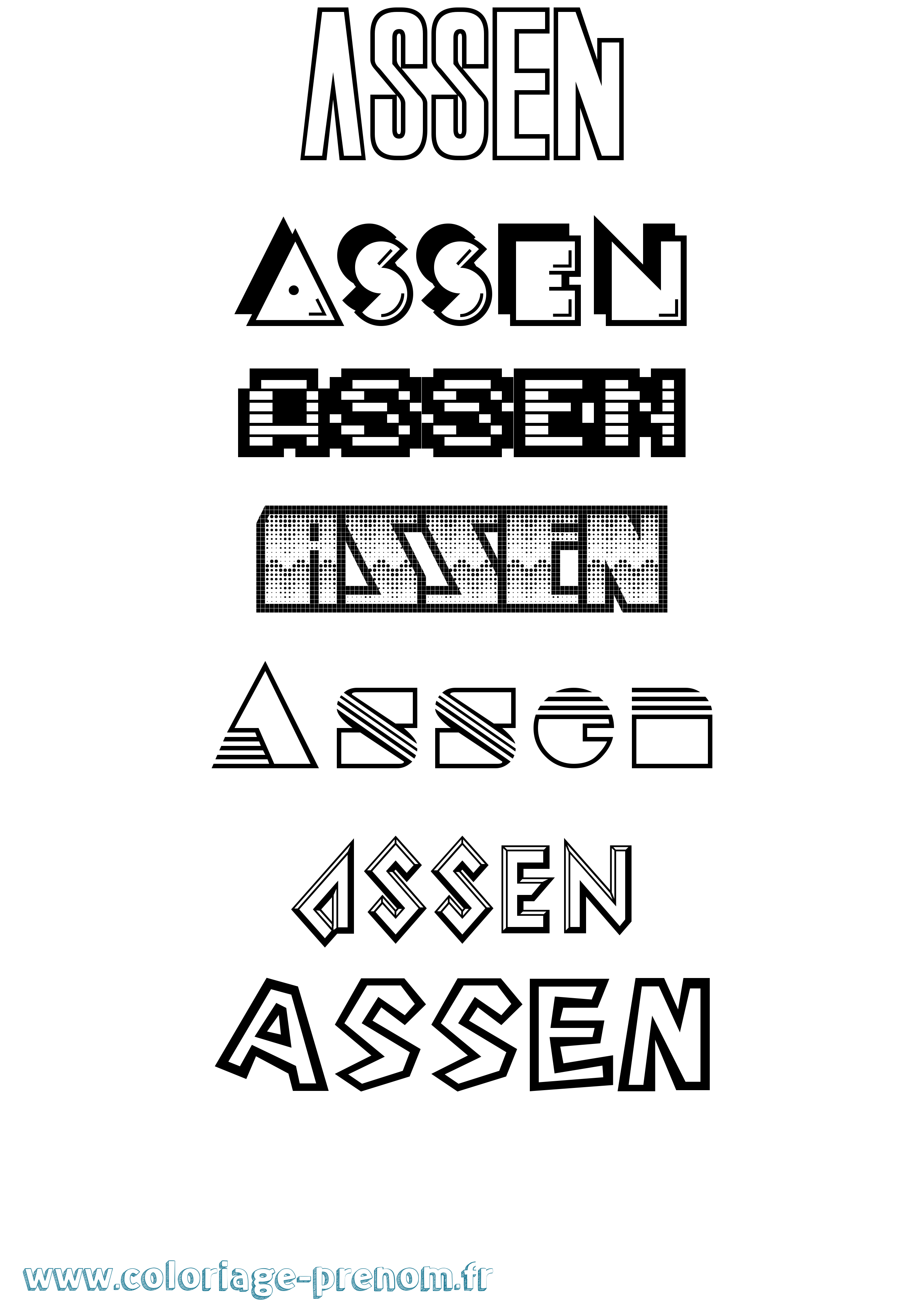 Coloriage Assen Jeux Vidéos Coloriage prénom Assen Jeux Vidéos