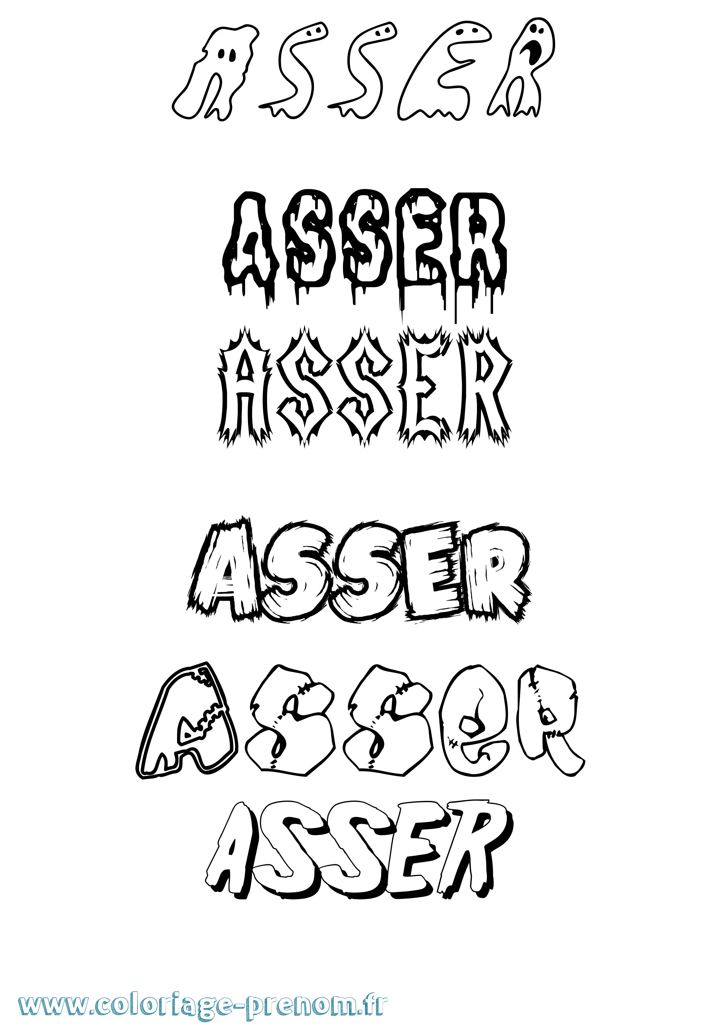 Coloriage Asser Frisson Coloriage prénom Asser Frisson
