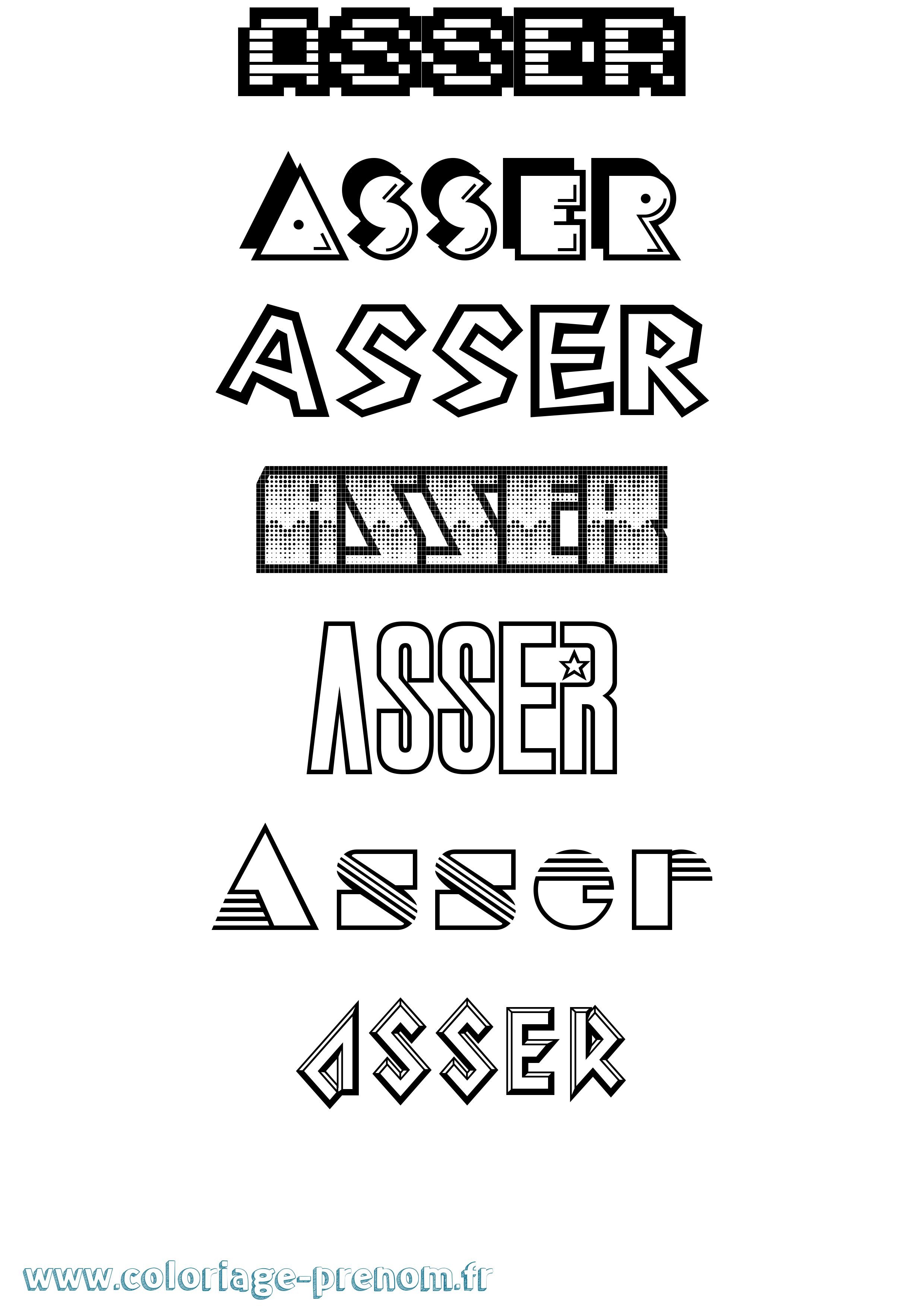 Coloriage Asser Jeux Vidéos Coloriage prénom Asser Jeux Vidéos
