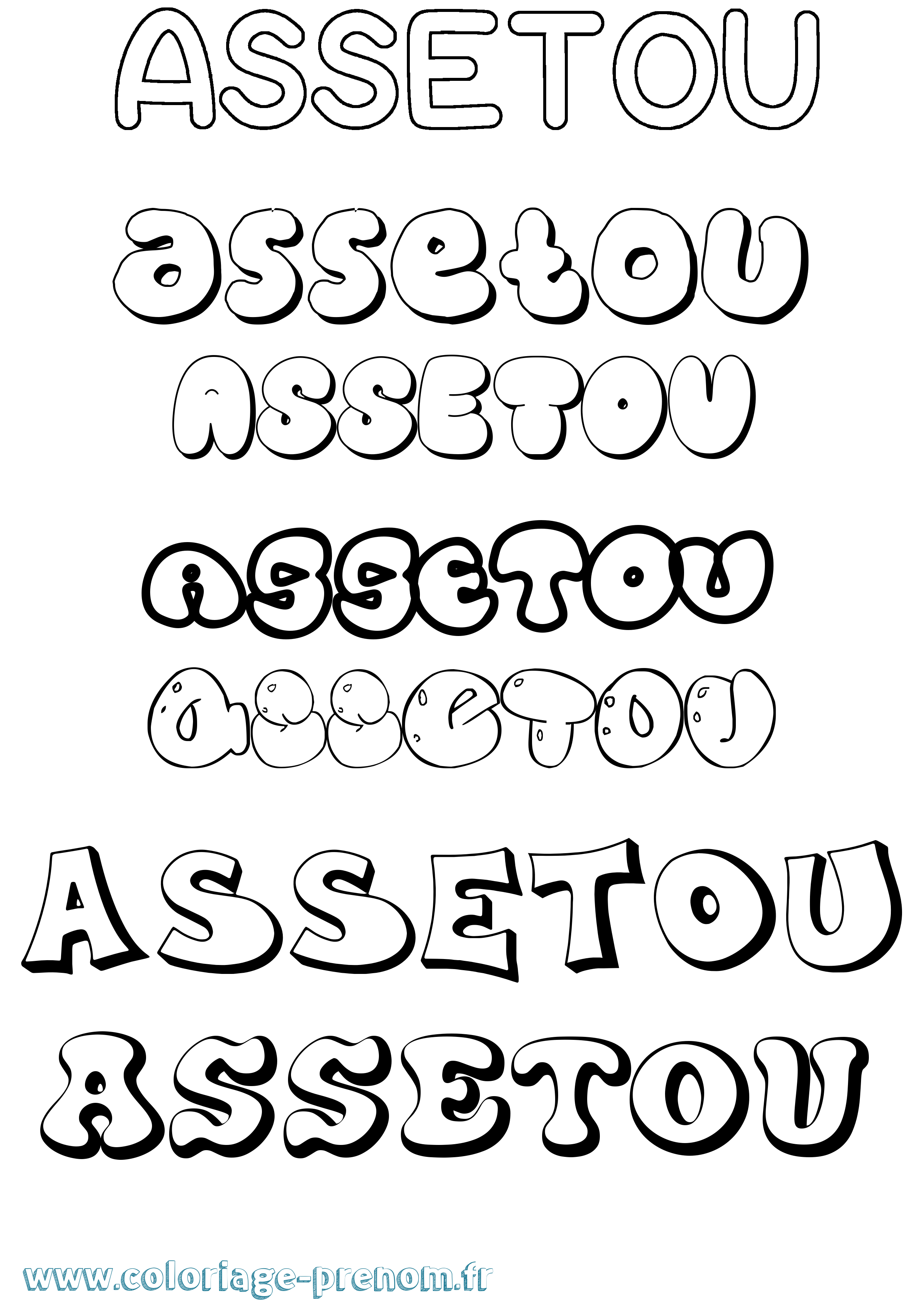 Coloriage Assetou Coloriage prénom Assetou