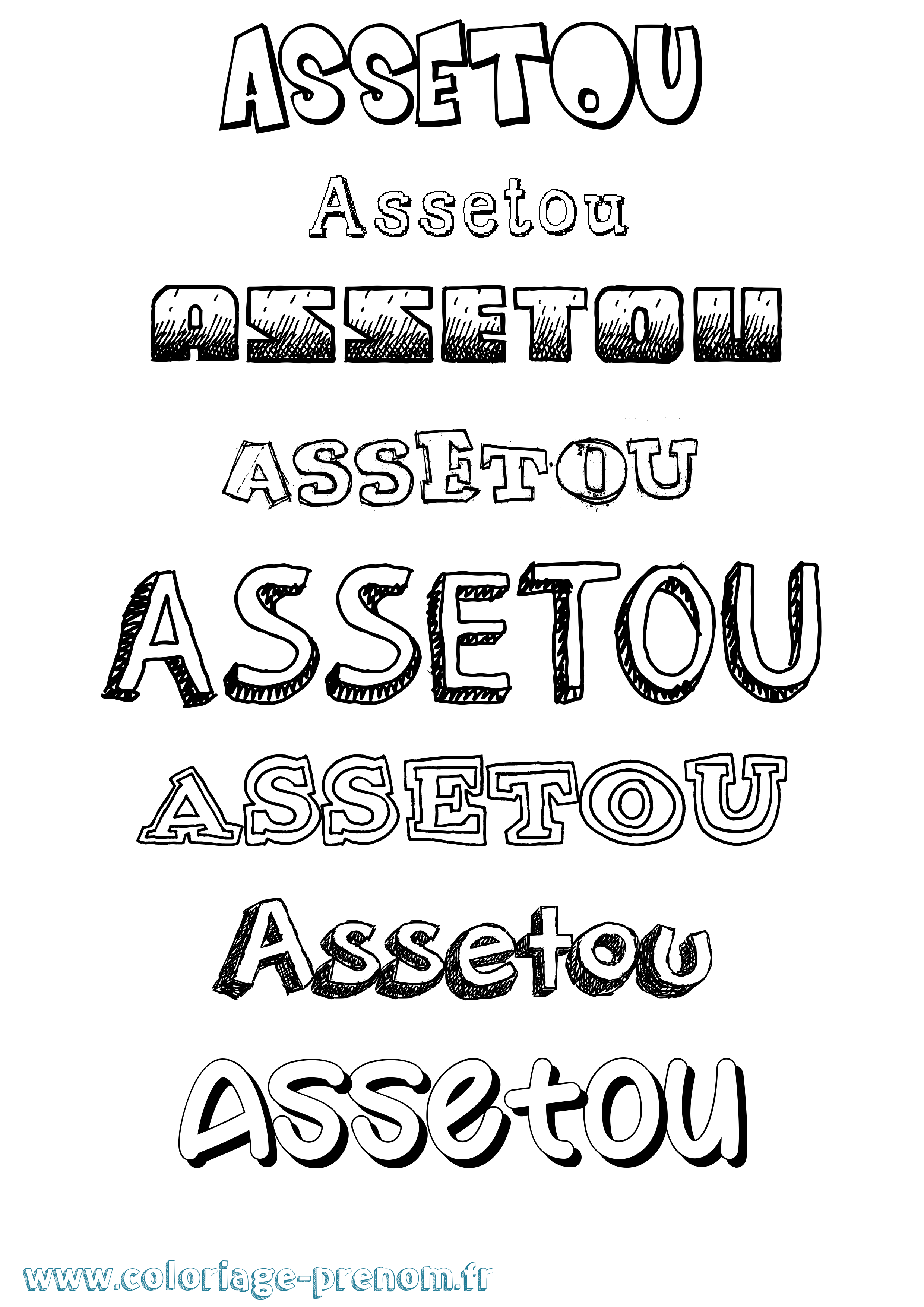 Coloriage Assetou Coloriage prénom Assetou