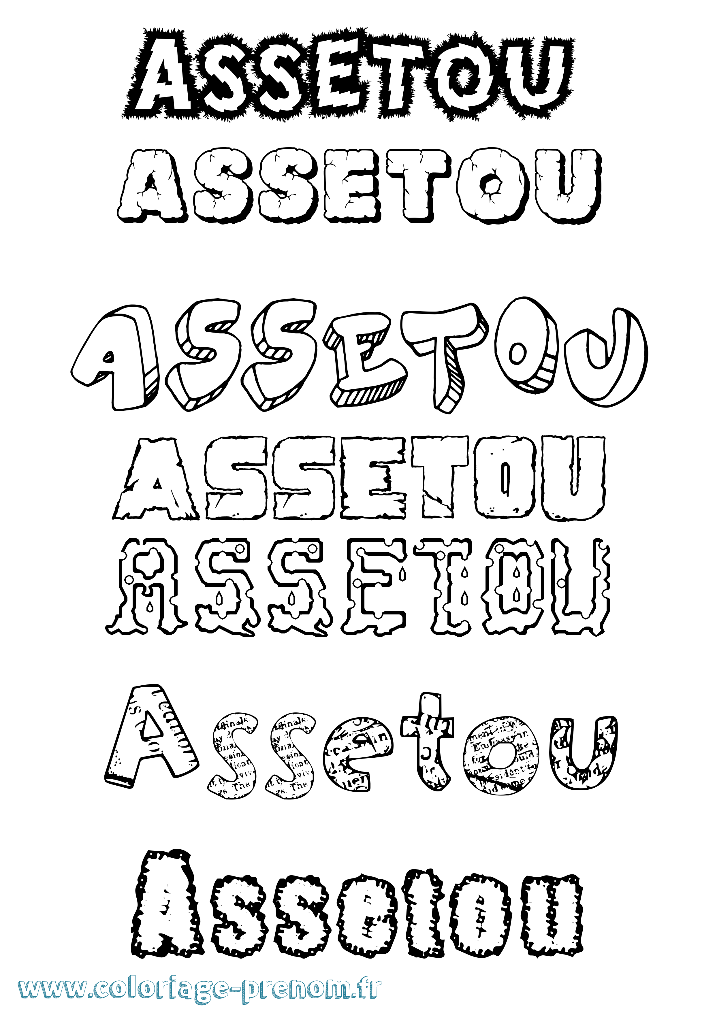 Coloriage Assetou Coloriage prénom Assetou