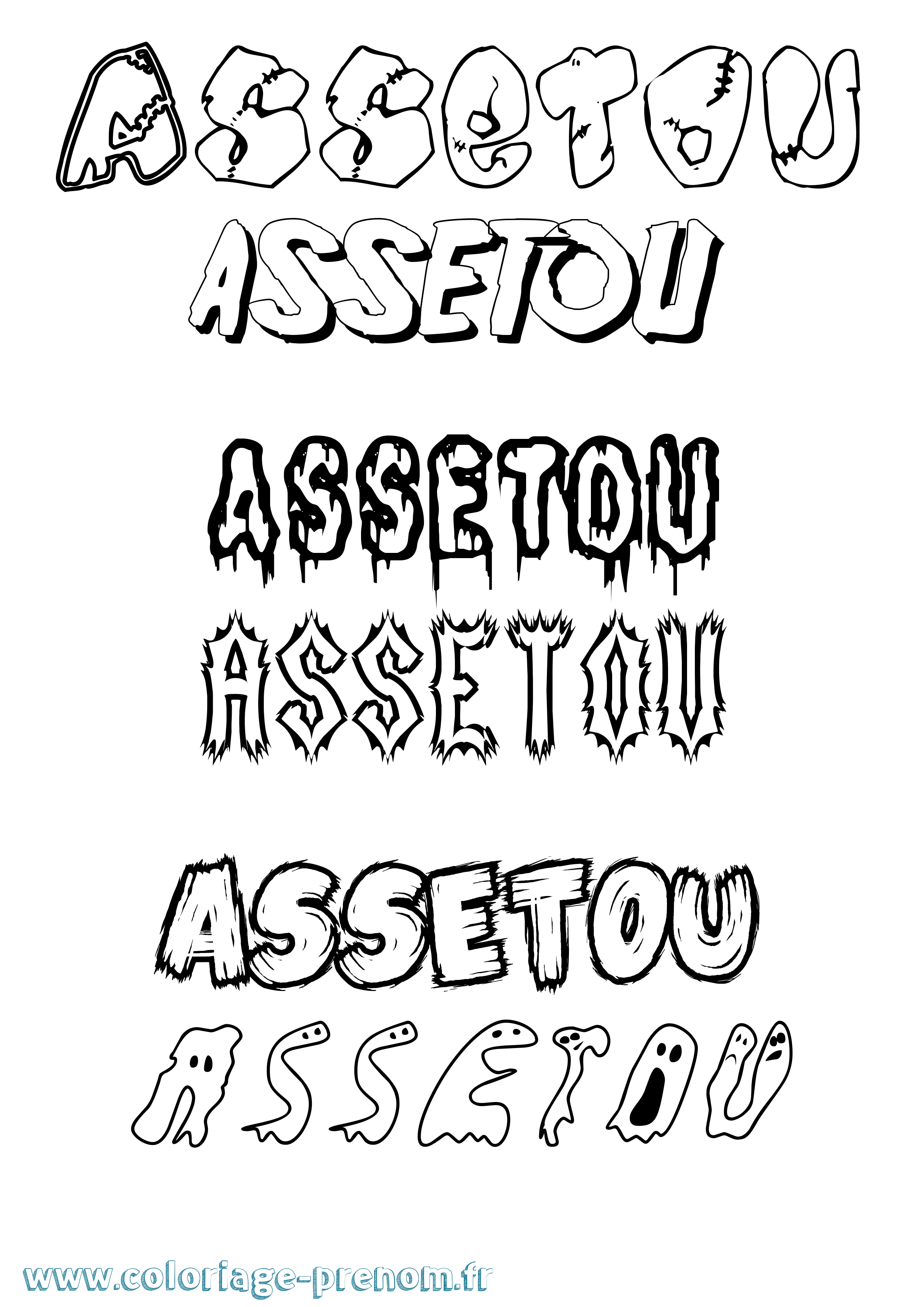 Coloriage Assetou Coloriage prénom Assetou