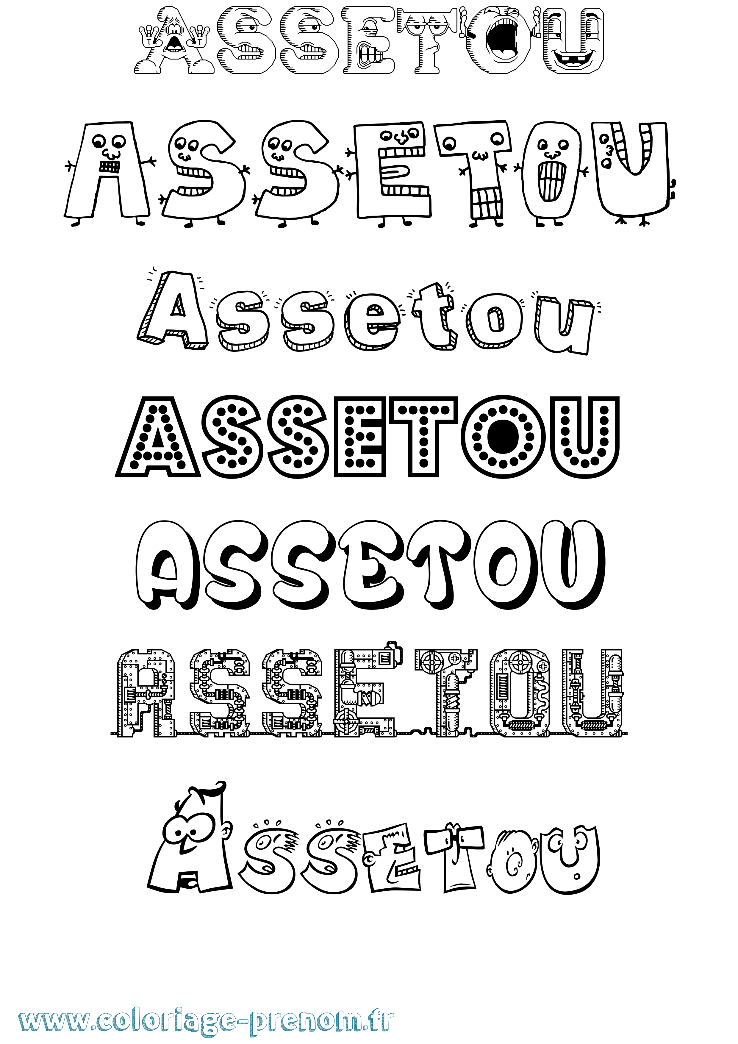 Coloriage Assetou Coloriage prénom Assetou