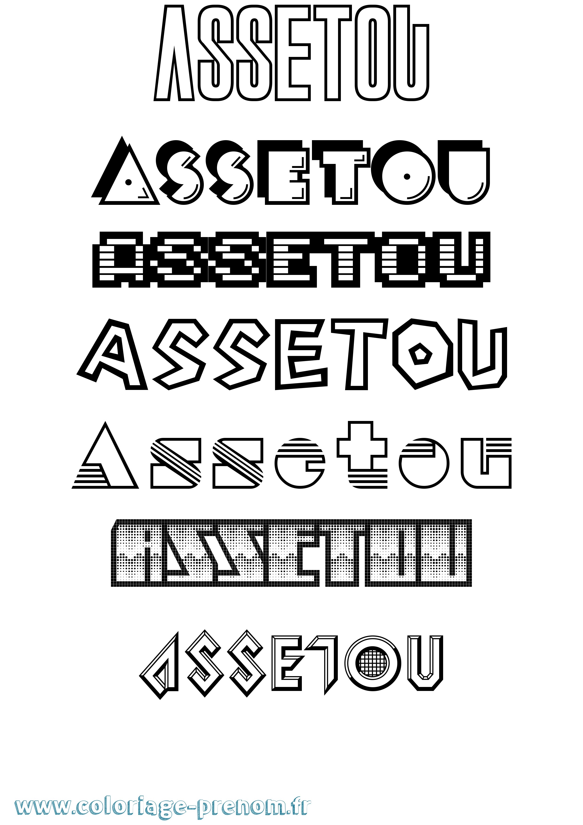 Coloriage Assetou Coloriage prénom Assetou