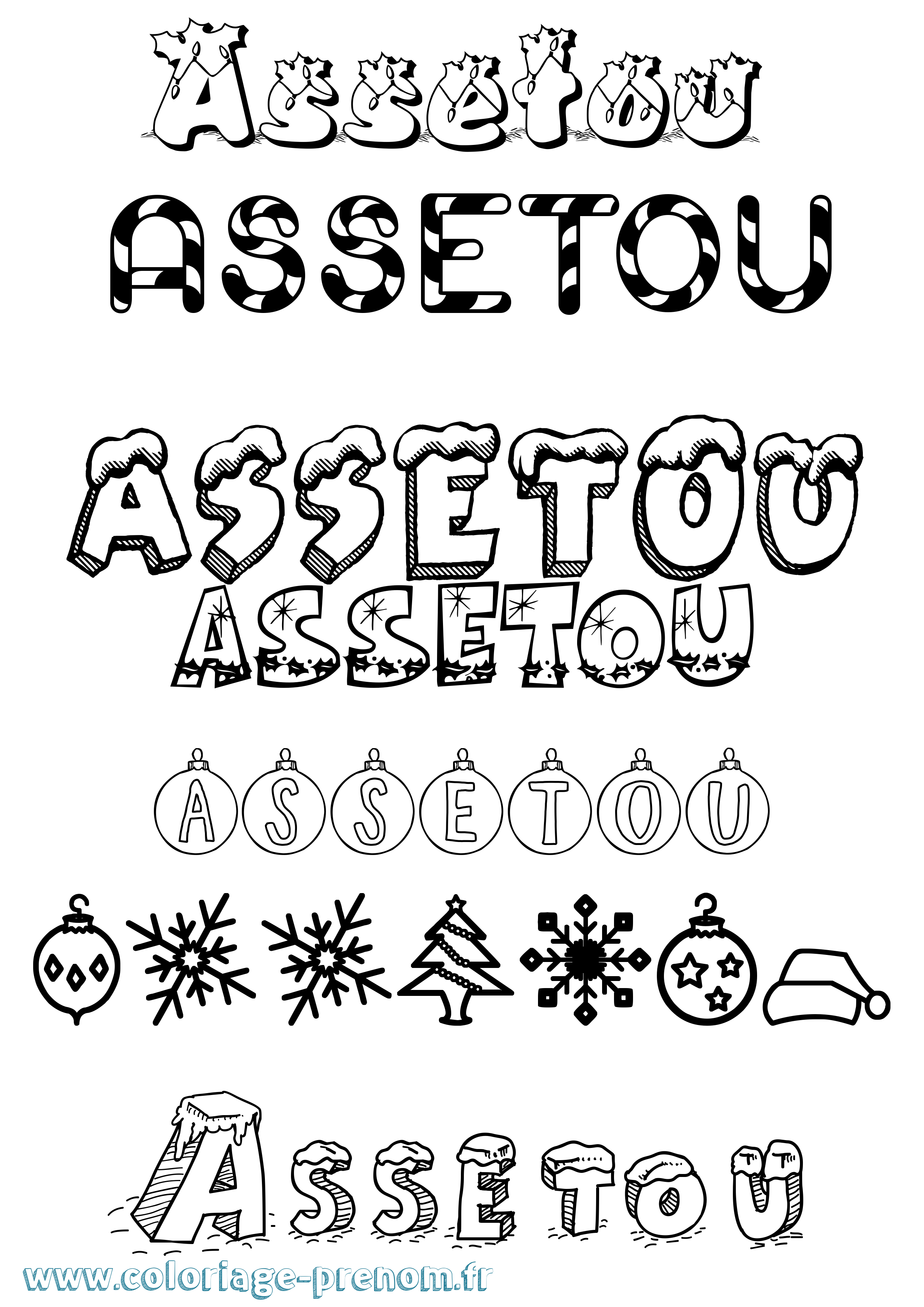 Coloriage Assetou Coloriage prénom Assetou