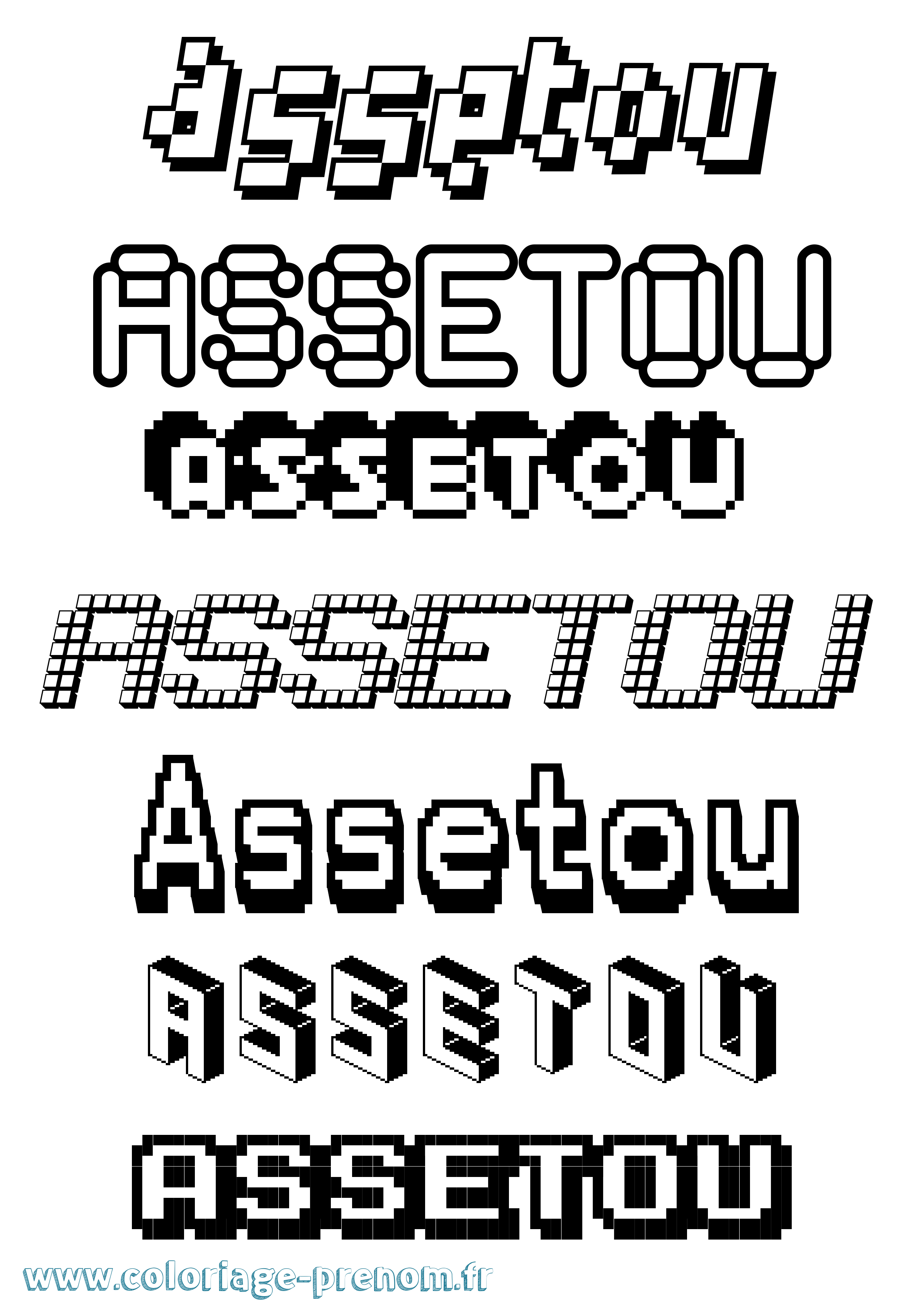 Coloriage Assetou Coloriage prénom Assetou