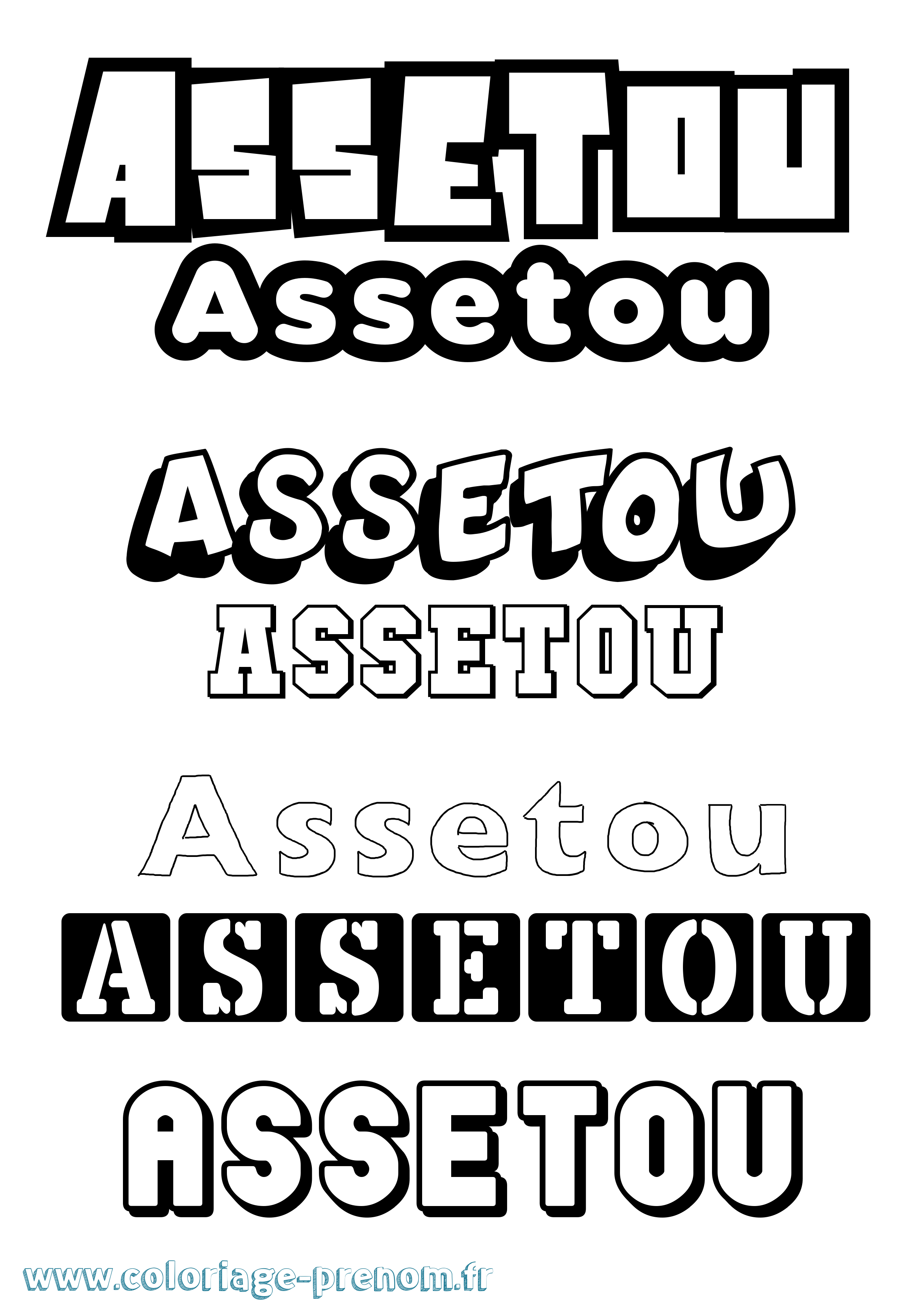Coloriage Assetou Coloriage prénom Assetou
