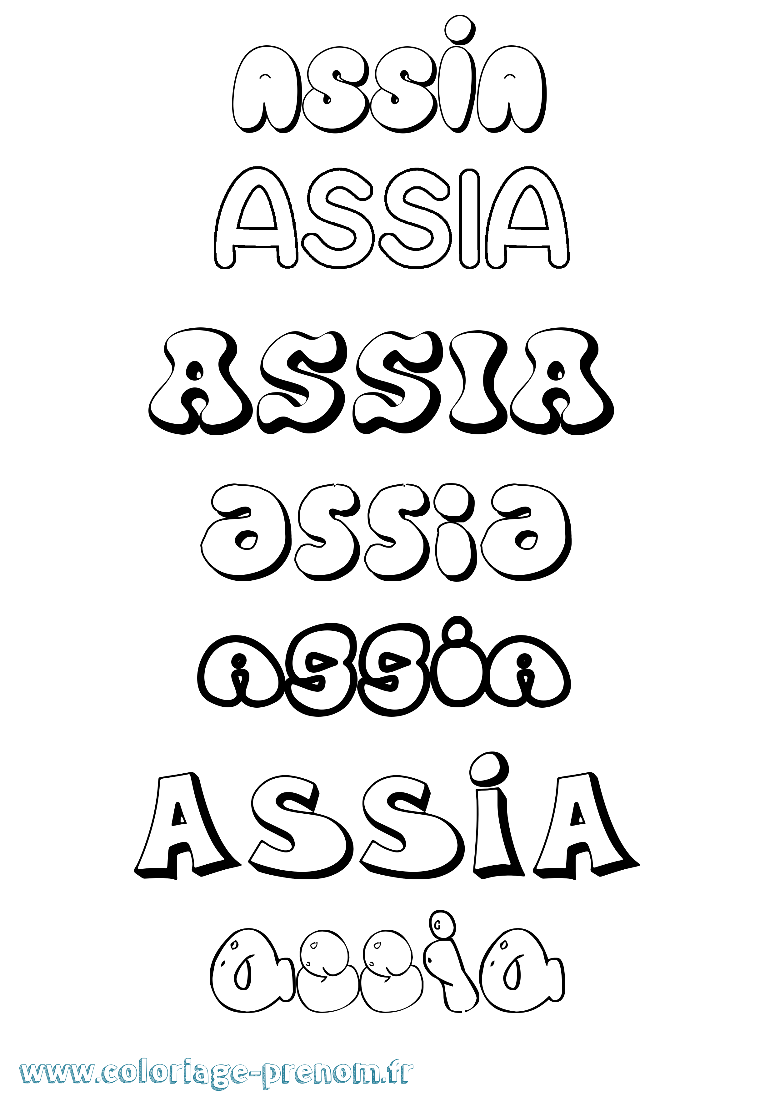 Coloriage Assia Coloriage prénom Assia