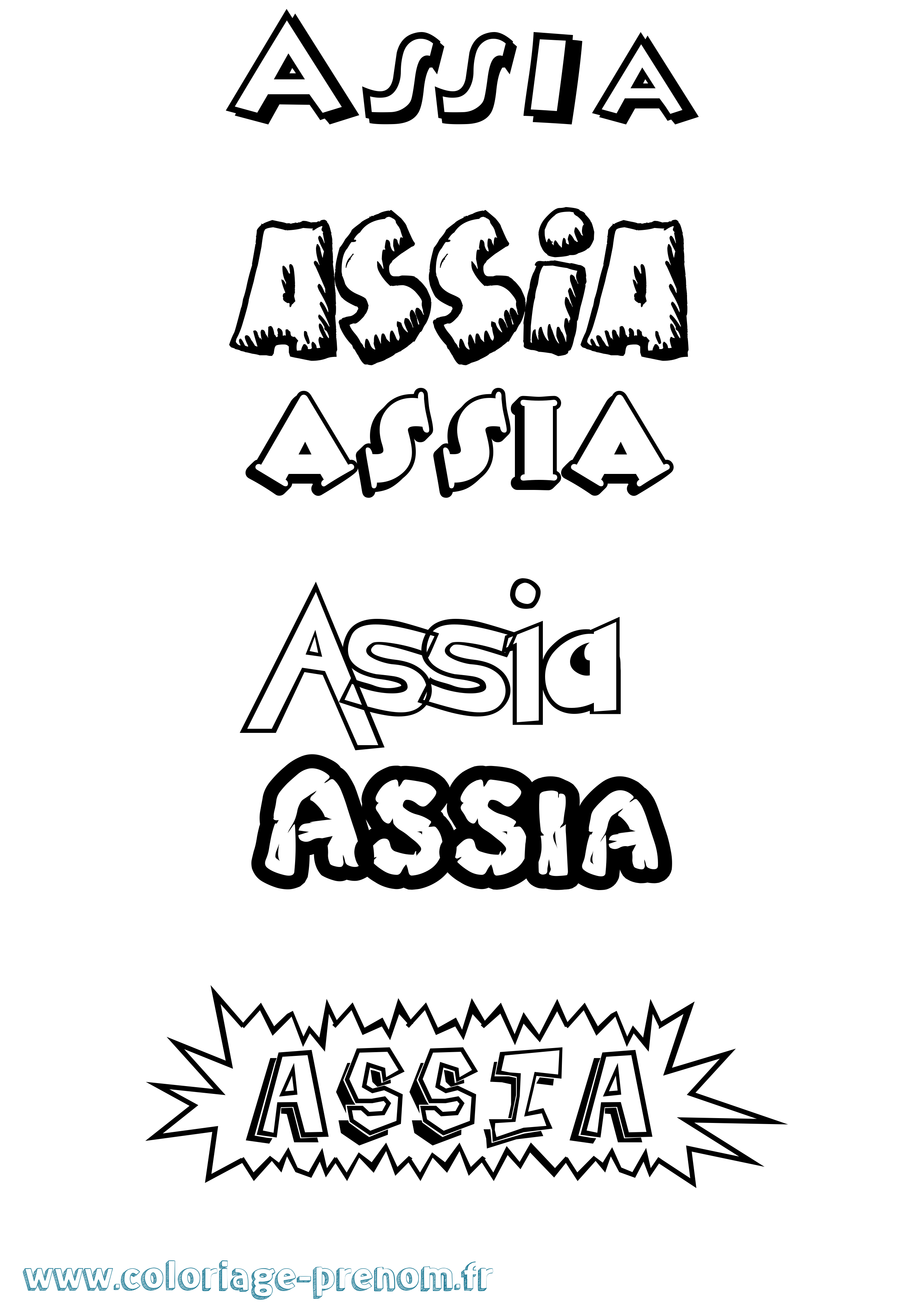 Coloriage Assia Coloriage prénom Assia