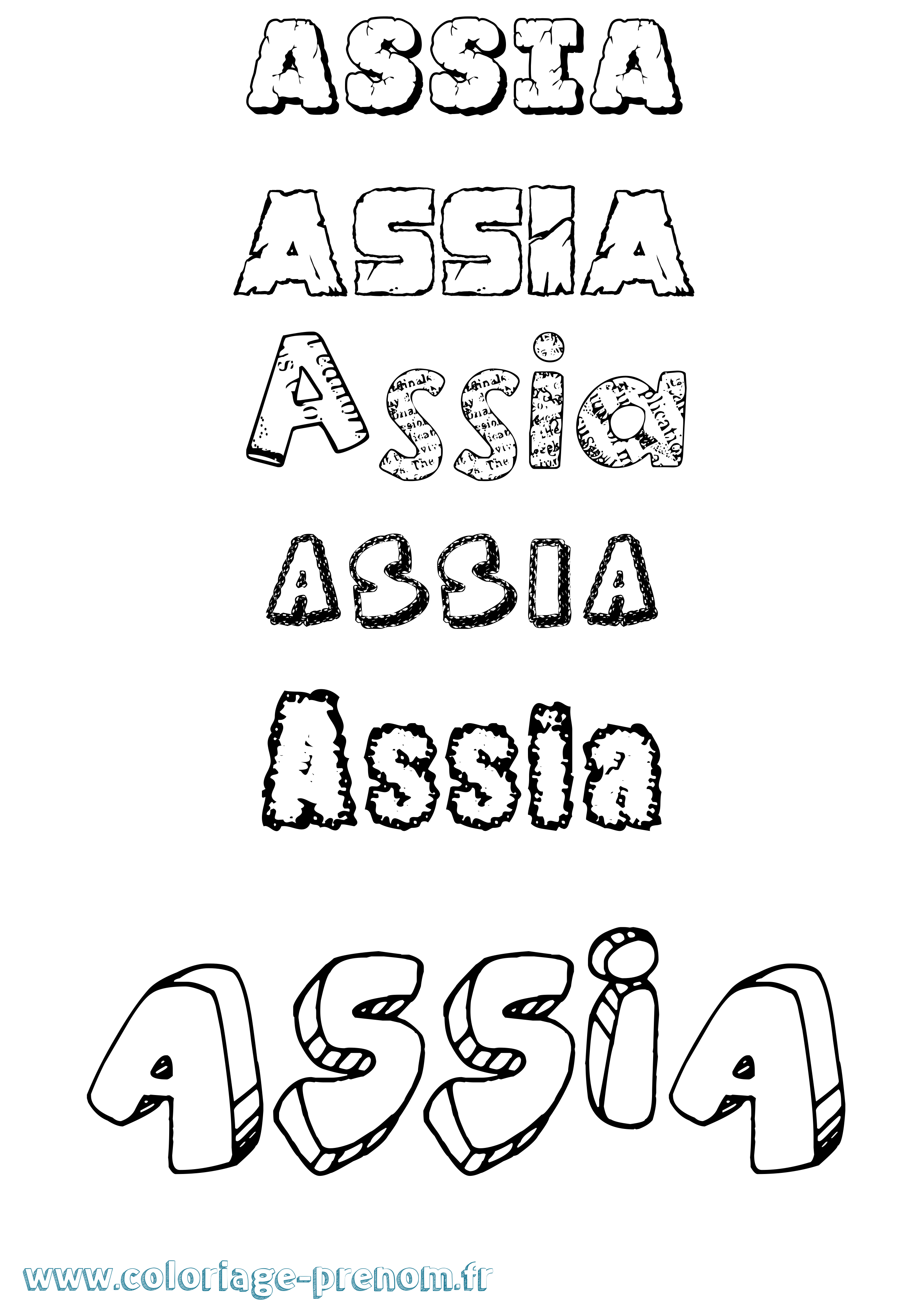 Coloriage Assia Coloriage prénom Assia