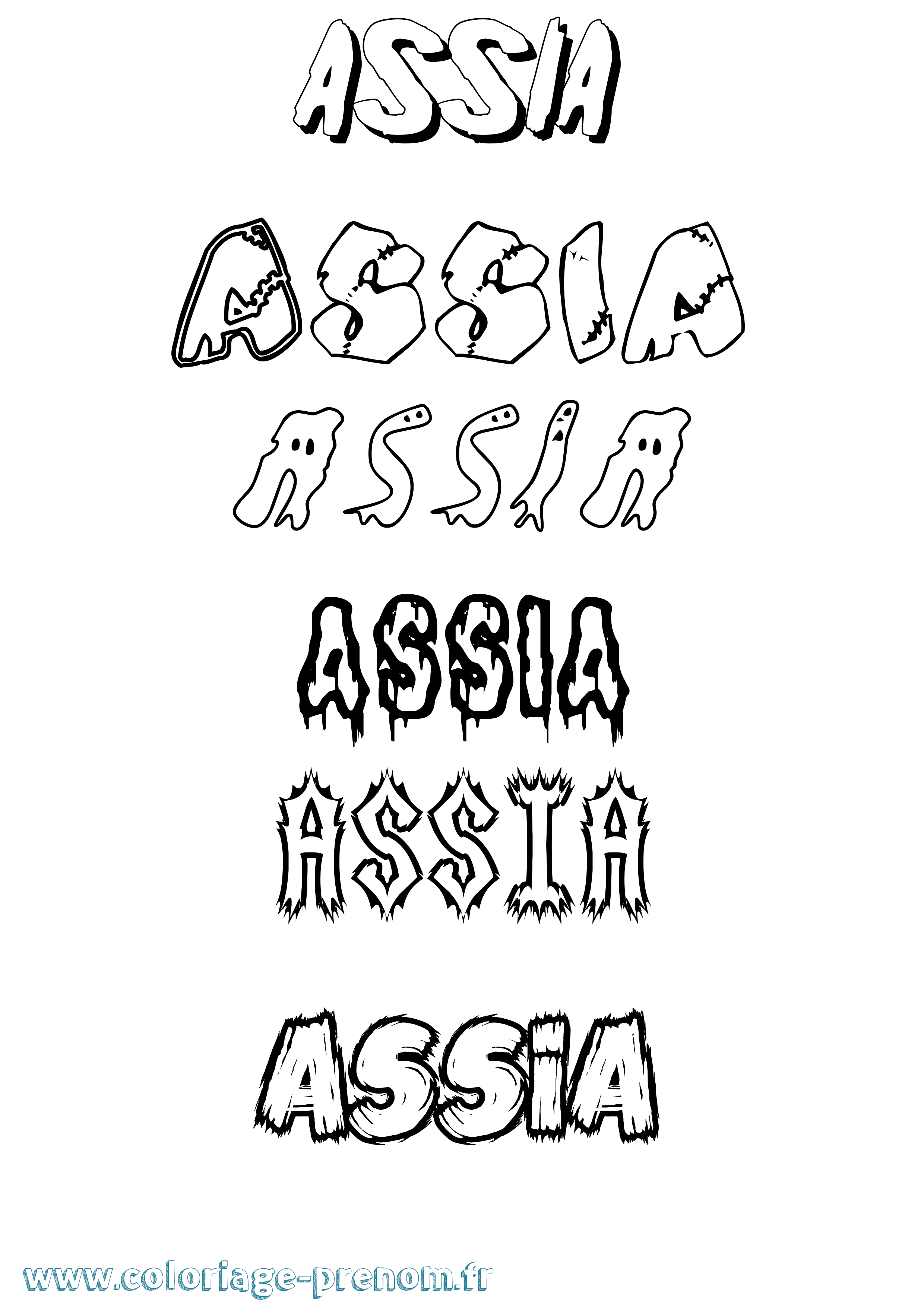 Coloriage Assia Coloriage prénom Assia