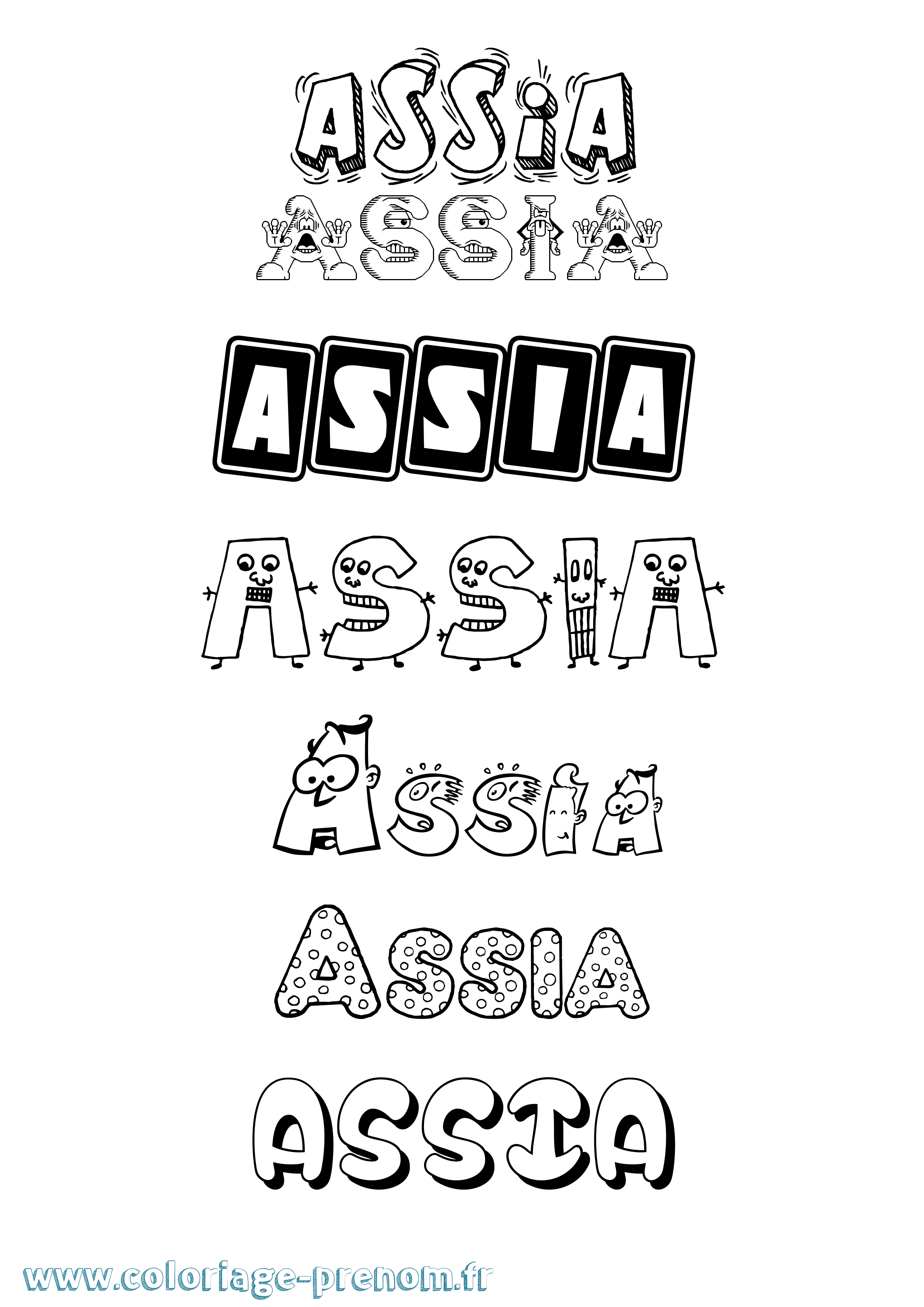 Coloriage Assia Coloriage prénom Assia