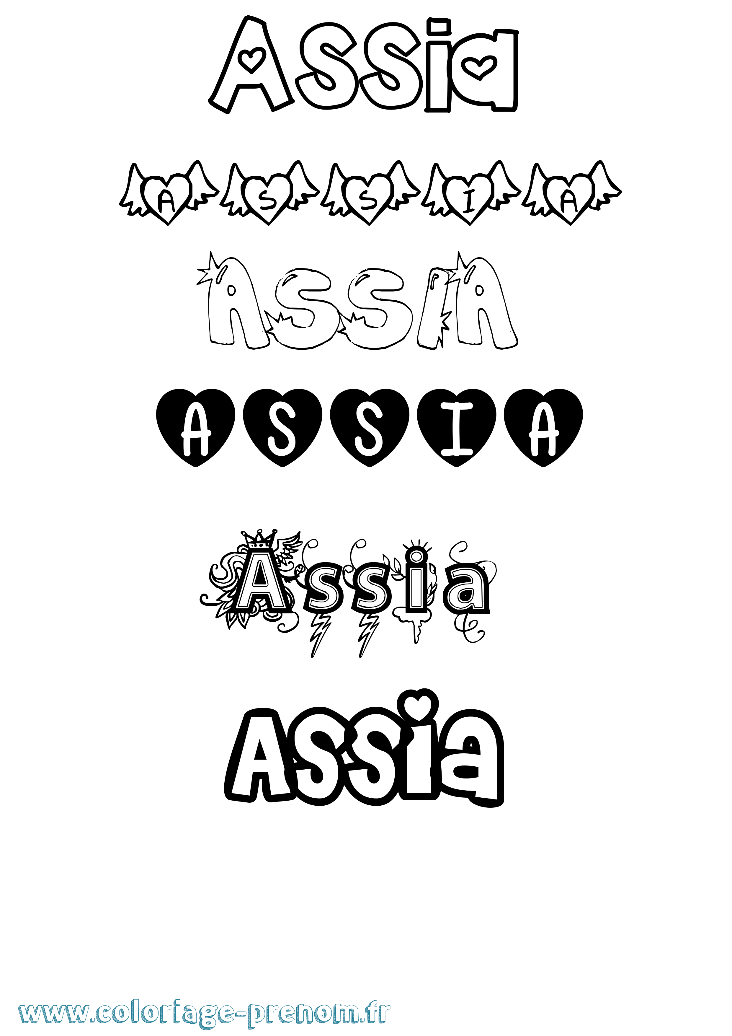 Coloriage Assia Coloriage prénom Assia
