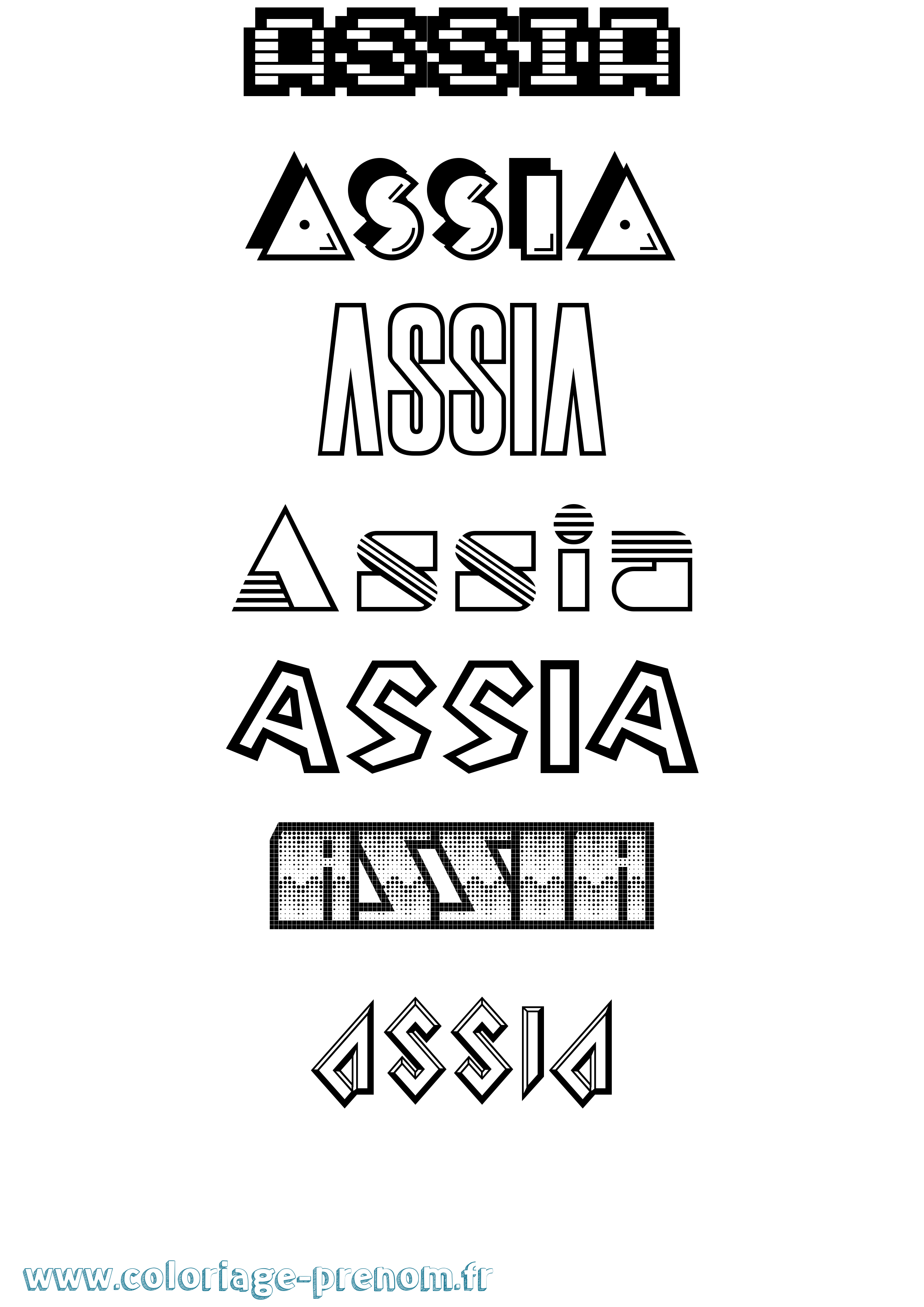 Coloriage Assia Coloriage prénom Assia