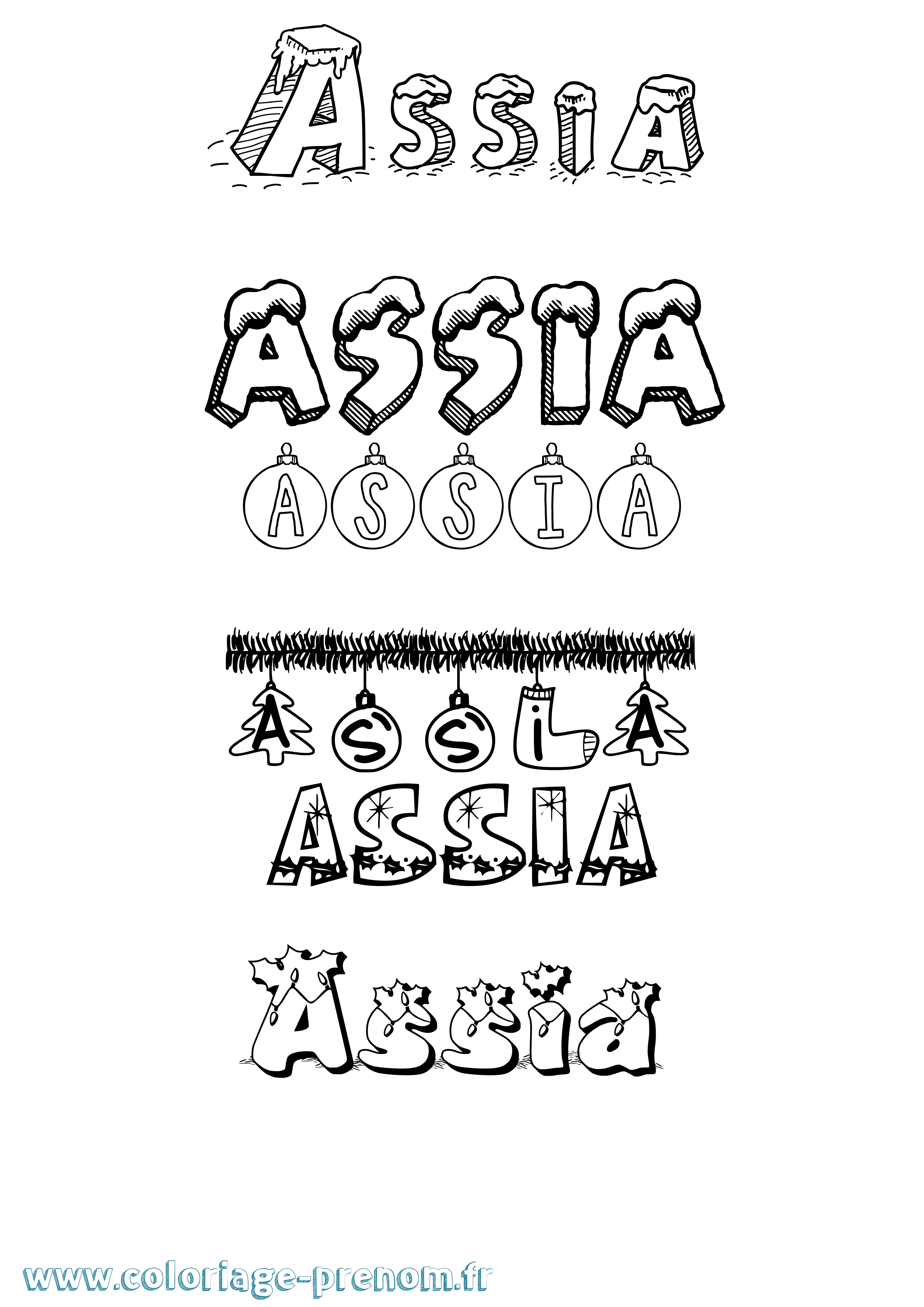 Coloriage Assia Coloriage prénom Assia