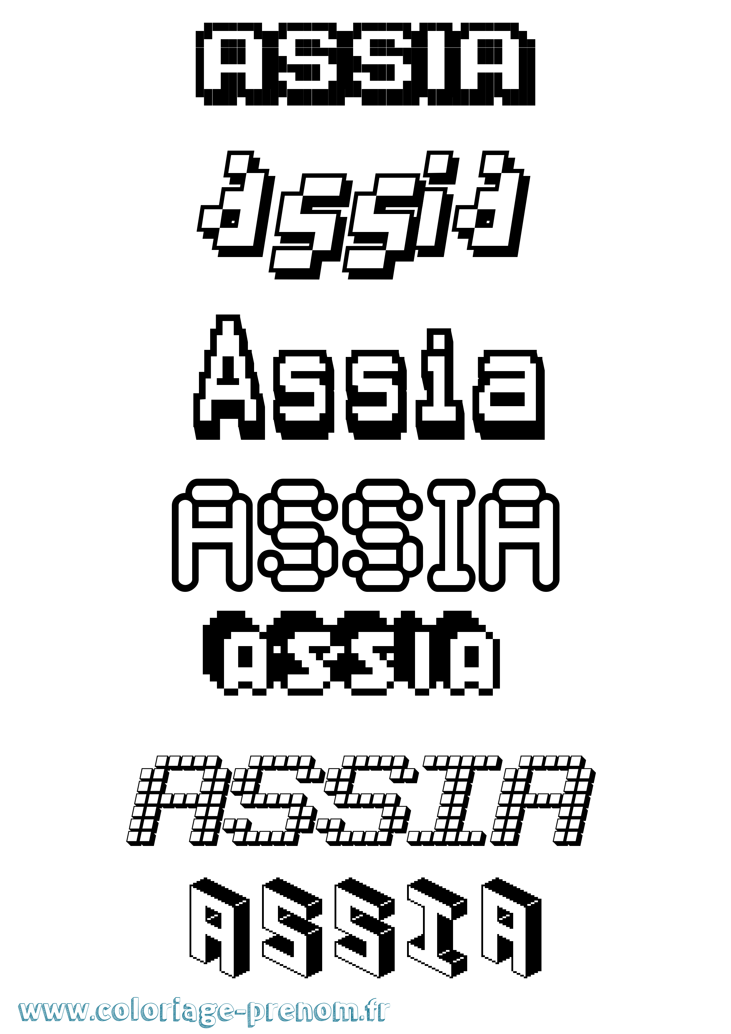 Coloriage Assia Coloriage prénom Assia