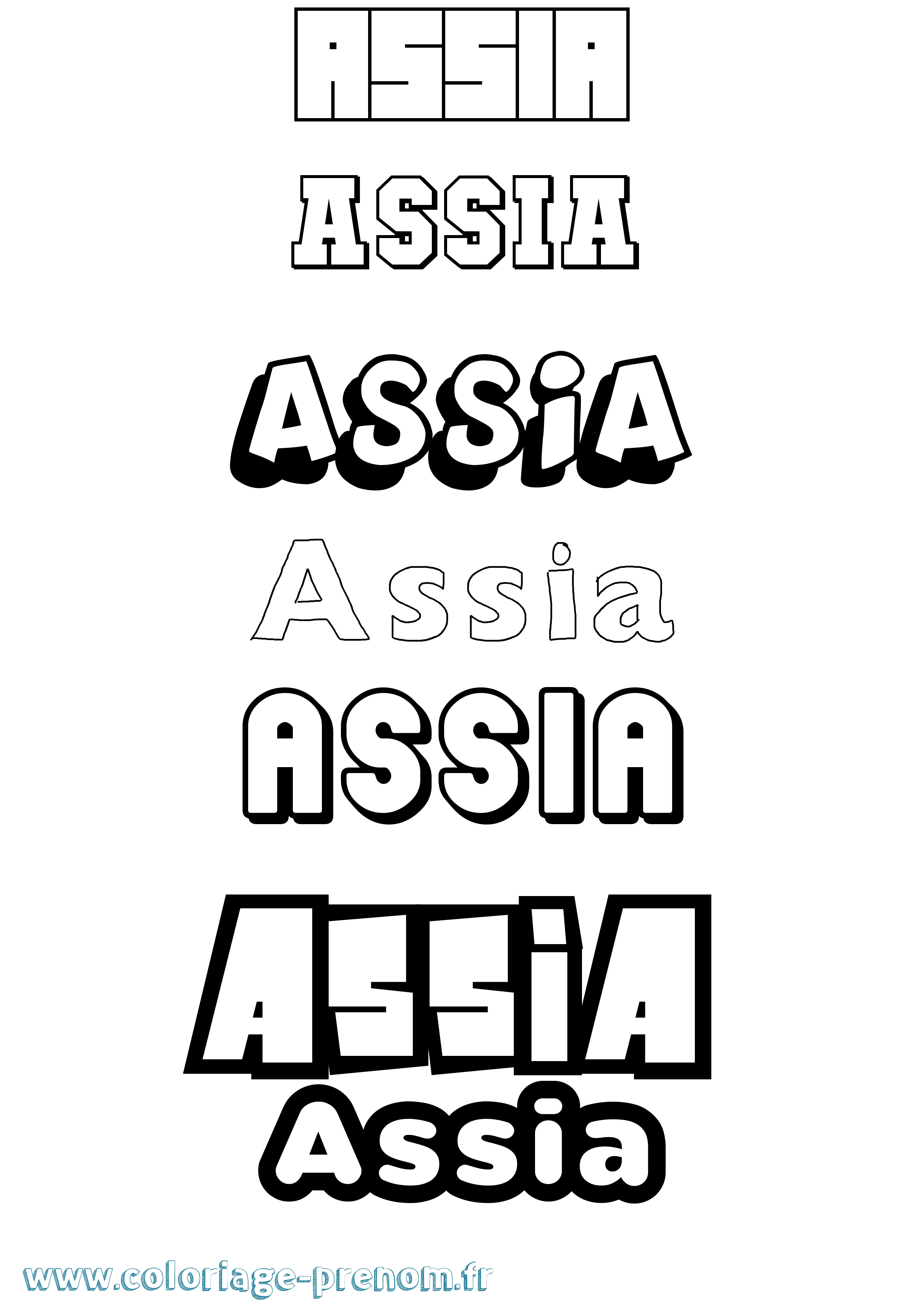 Coloriage Assia Coloriage prénom Assia