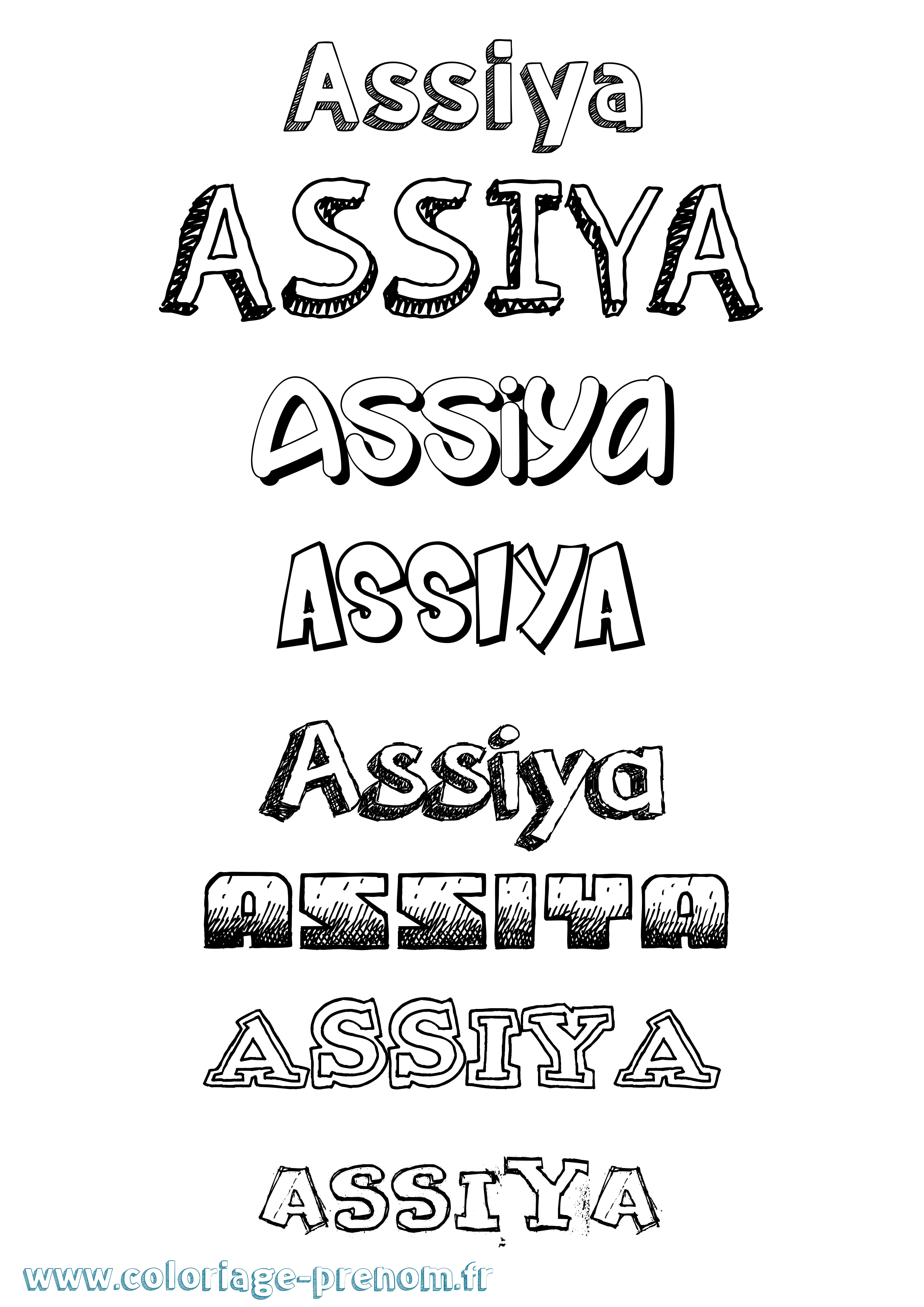 Coloriage prénom Assiya Dessiné