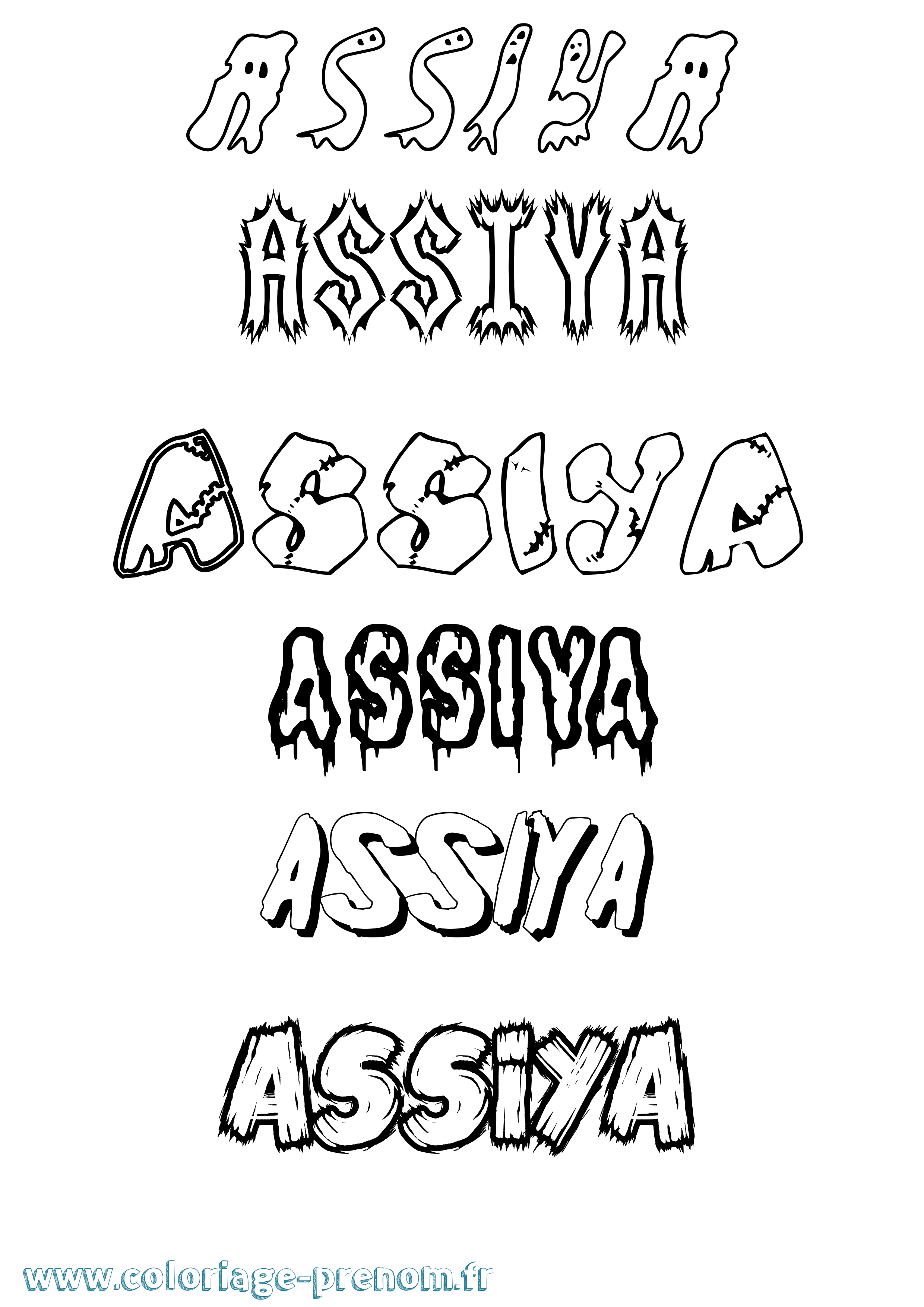 Coloriage prénom Assiya Frisson