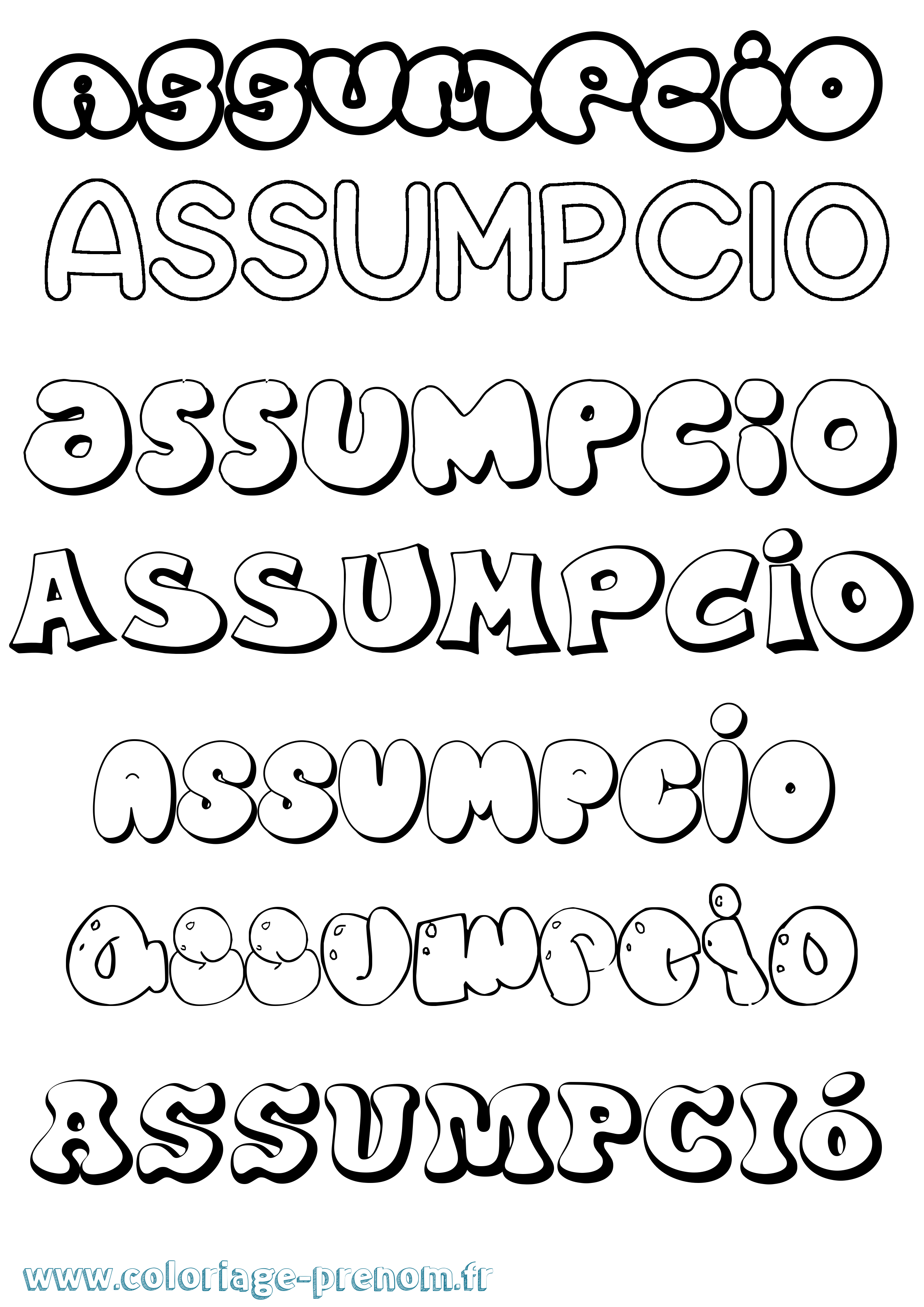 Coloriage Assumpció Bubble Coloriage prénom Assumpció Bubble
