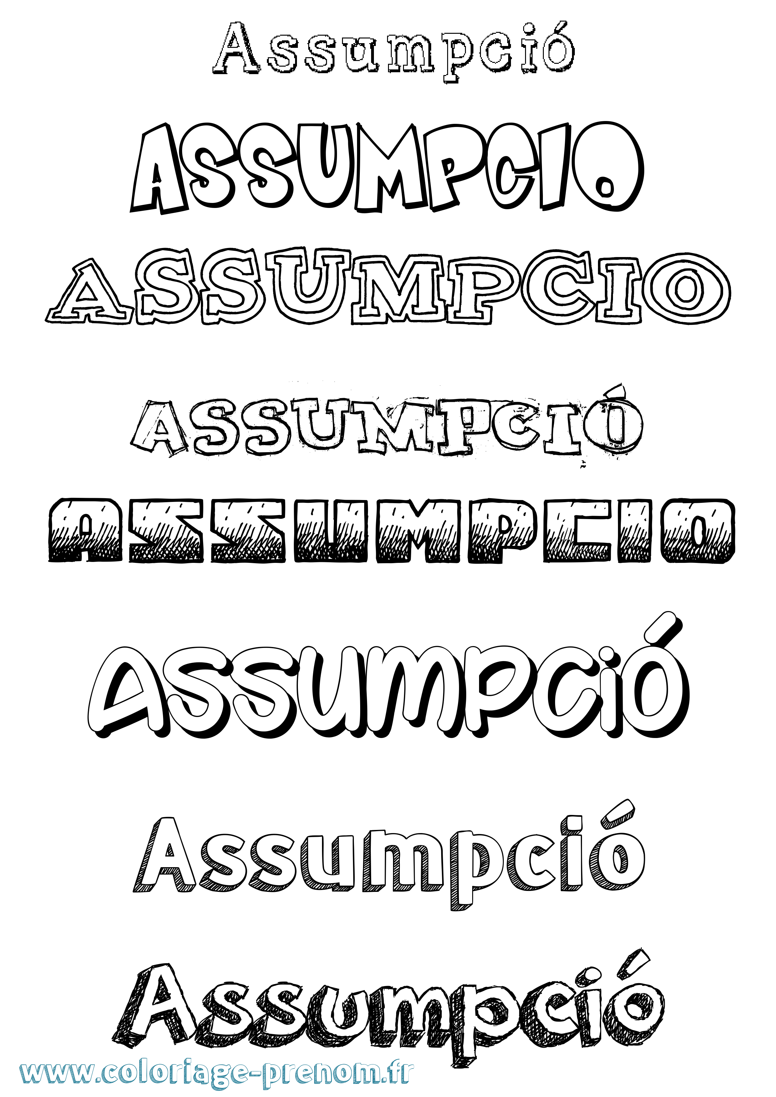 Coloriage Assumpció Dessiné Coloriage prénom Assumpció Dessiné