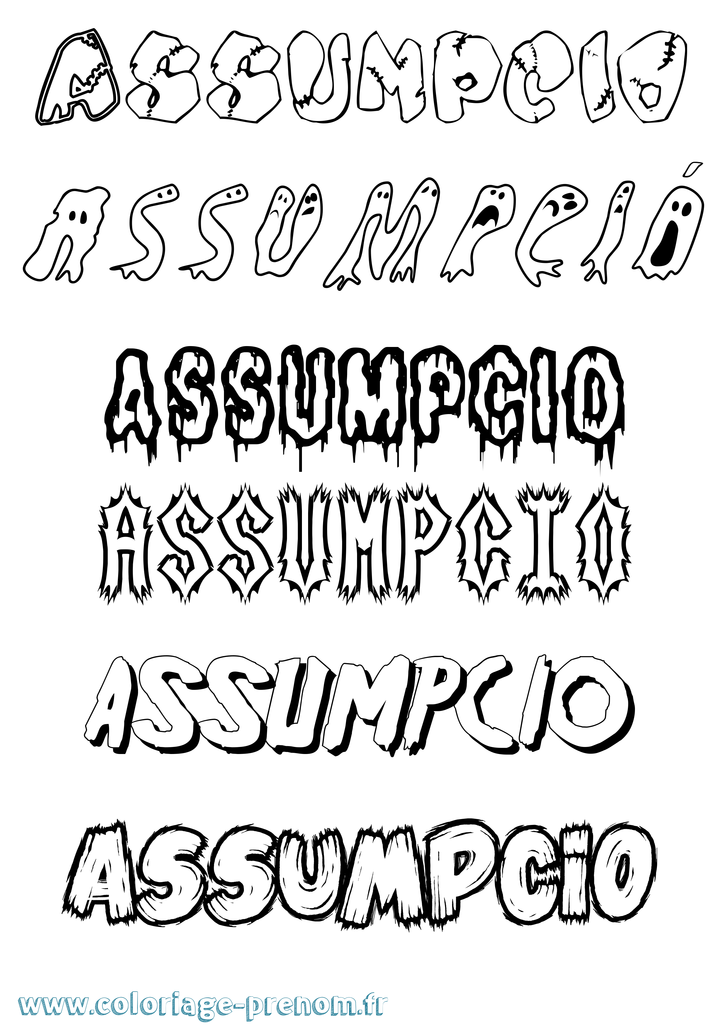 Coloriage Assumpció Frisson Coloriage prénom Assumpció Frisson