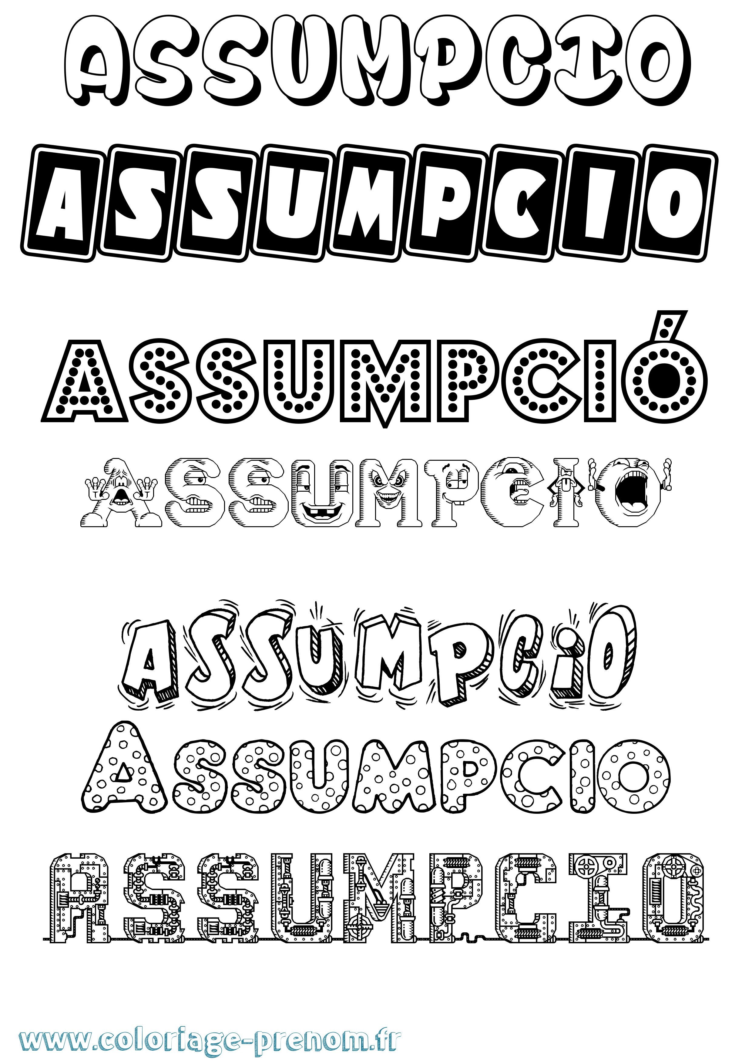 Coloriage Assumpció Fun Coloriage prénom Assumpció Fun