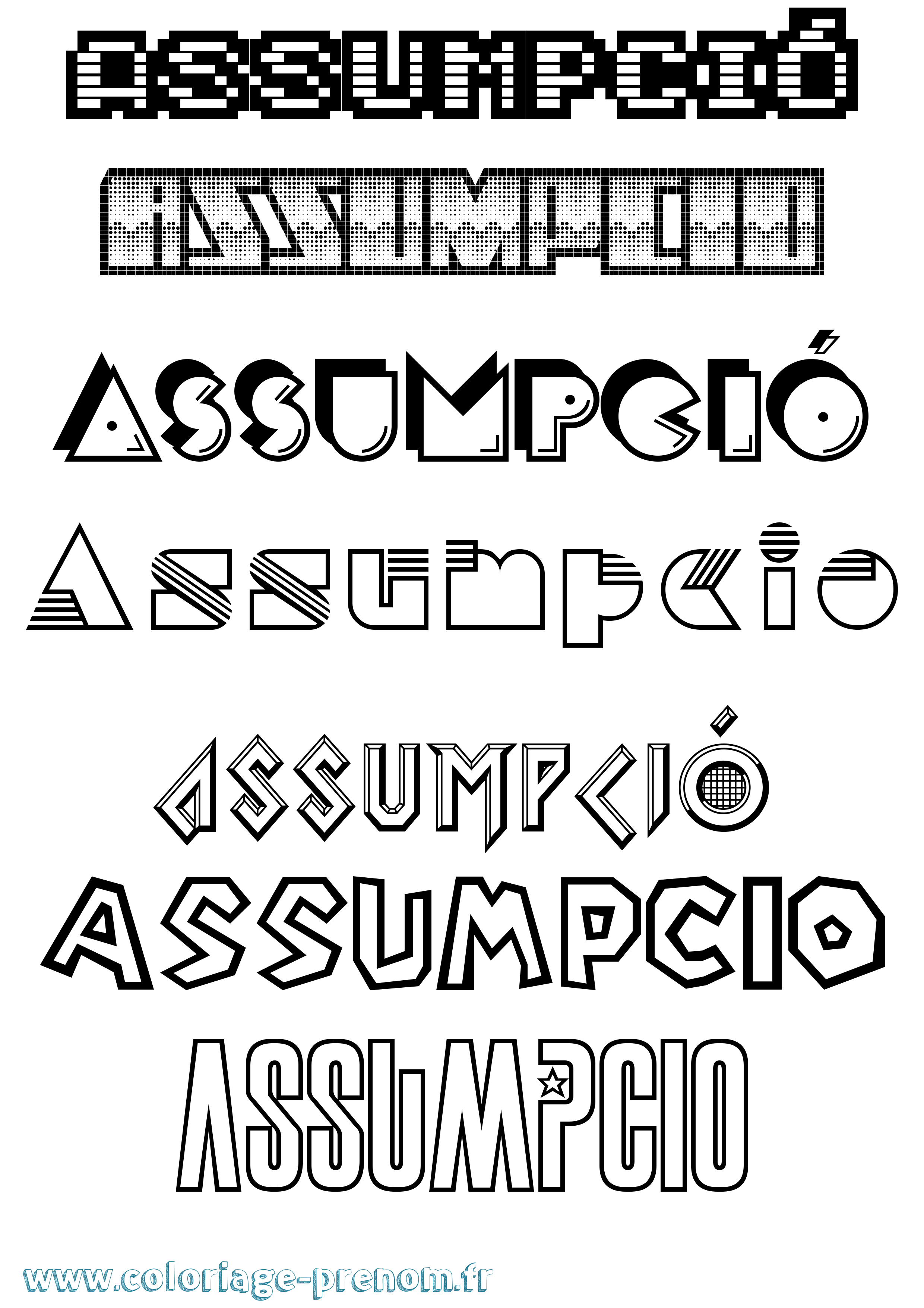 Coloriage Assumpció Jeux Vidéos Coloriage prénom Assumpció Jeux Vidéos