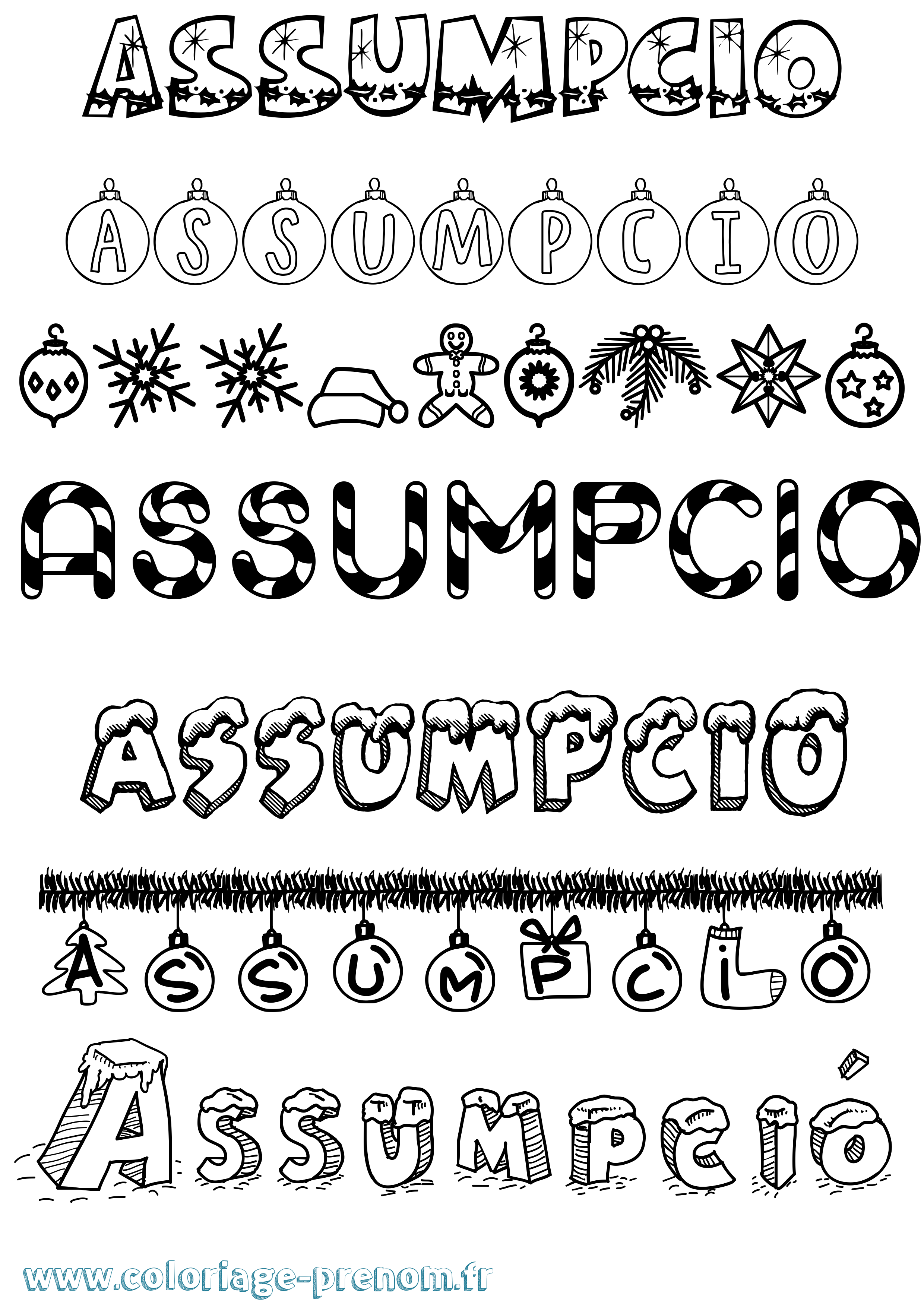 Coloriage Assumpció Noël Coloriage prénom Assumpció Noël