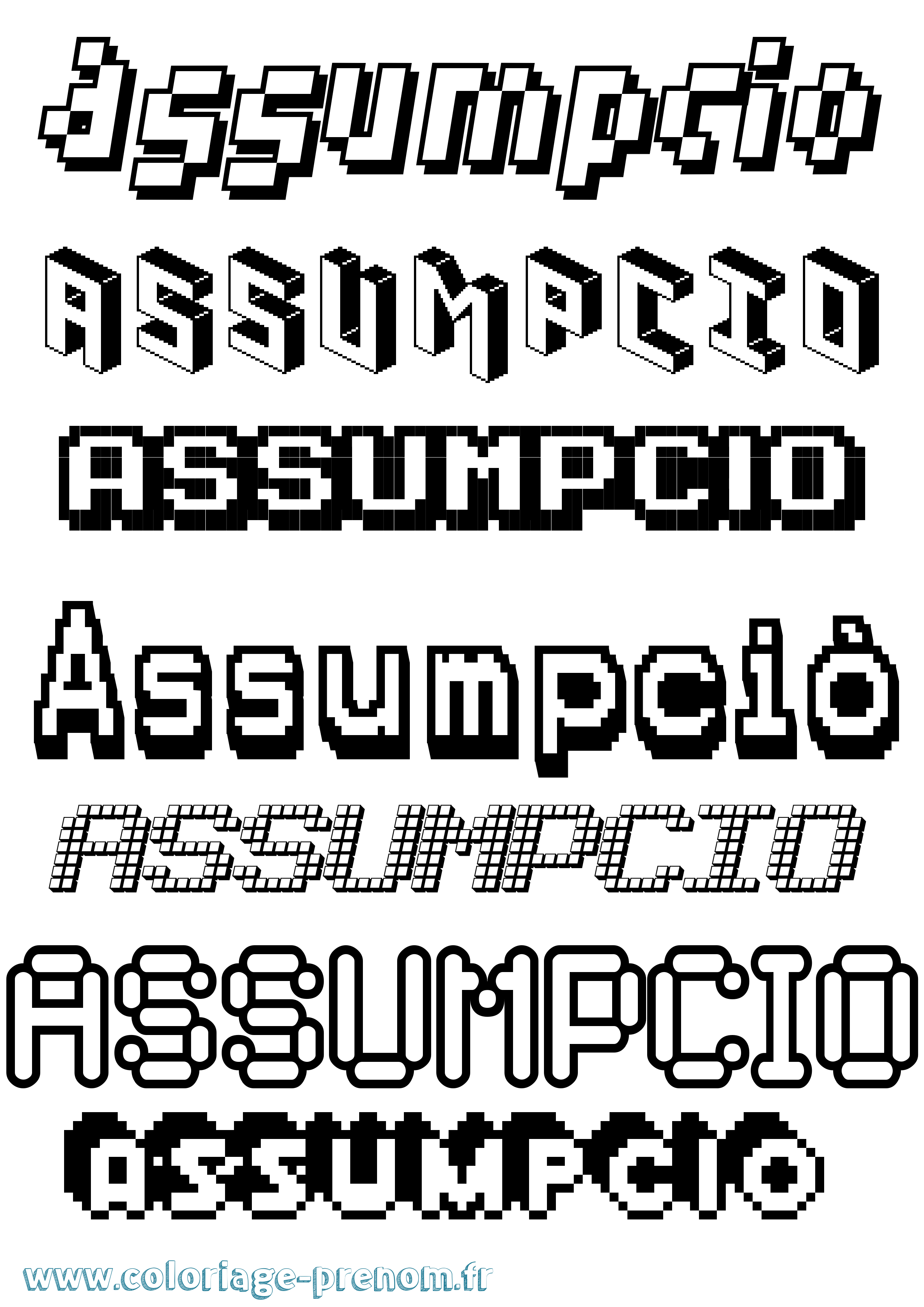 Coloriage Assumpció Pixel Coloriage prénom Assumpció Pixel