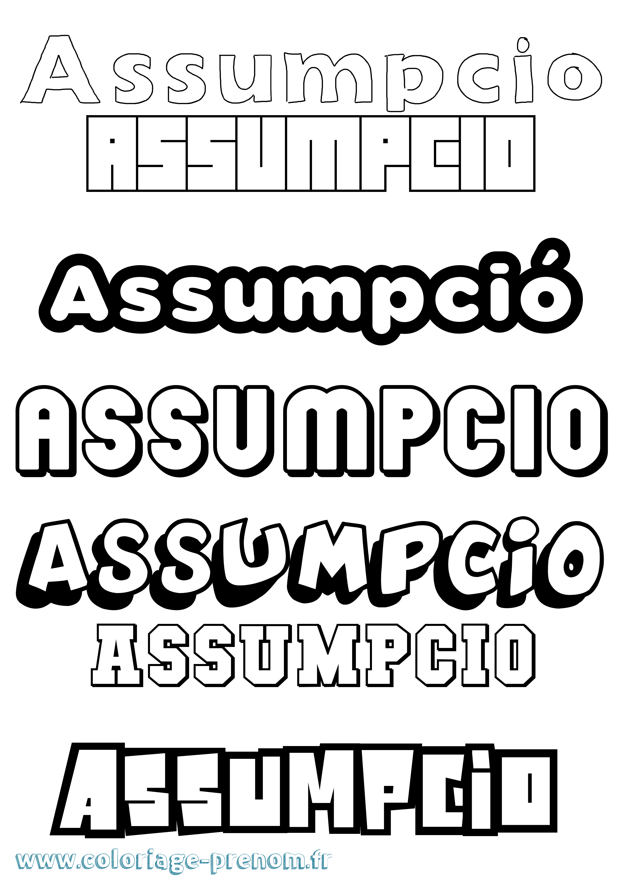 Coloriage Assumpció Simple Coloriage prénom Assumpció Simple