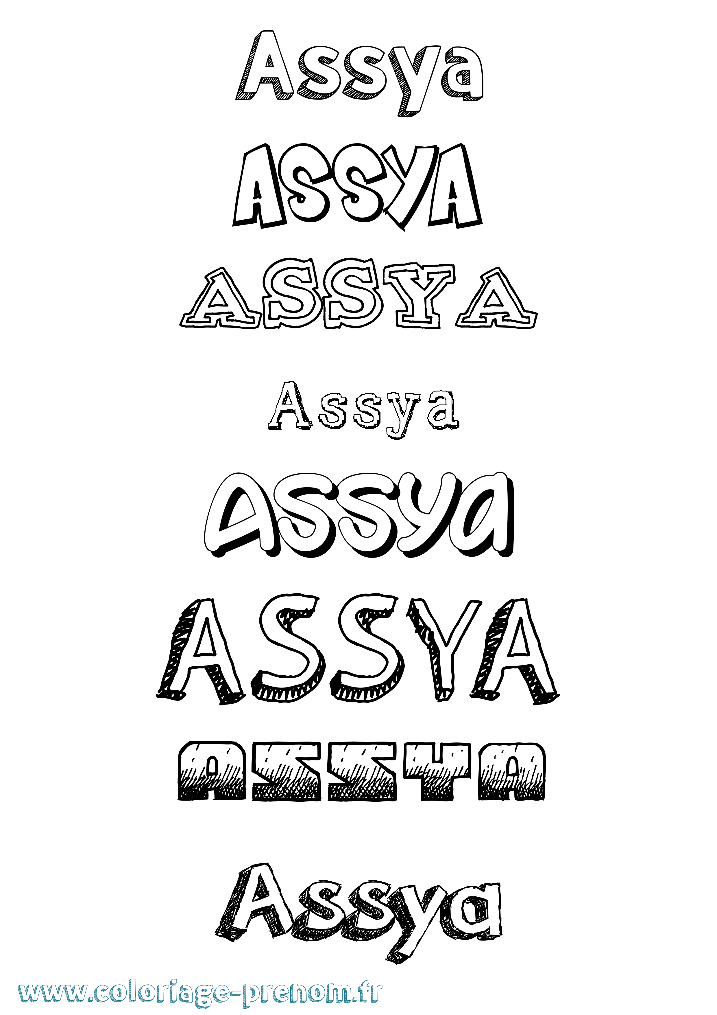 Coloriage Assya Dessiné Coloriage prénom Assya Dessiné