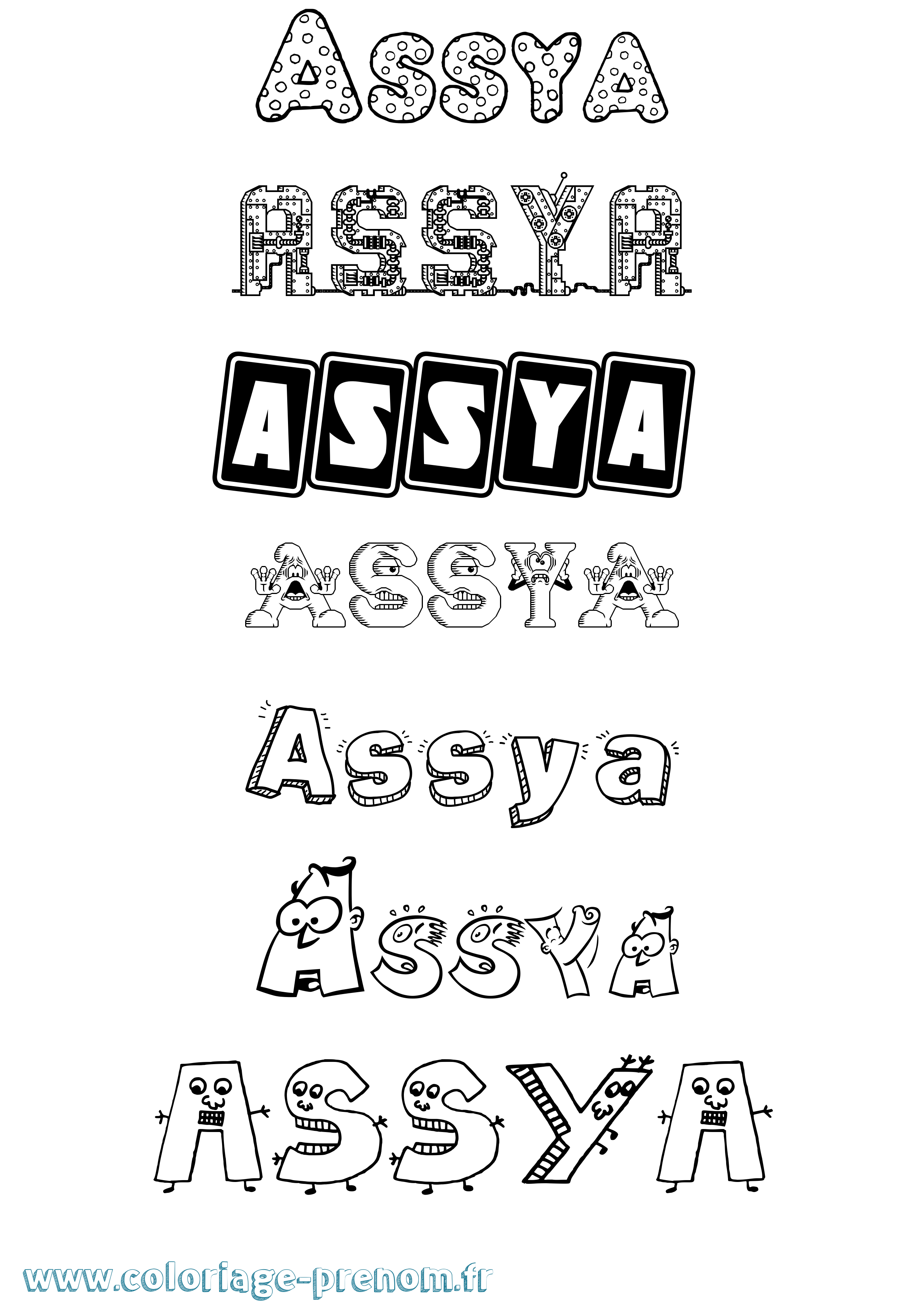 Coloriage Assya Fun Coloriage prénom Assya Fun