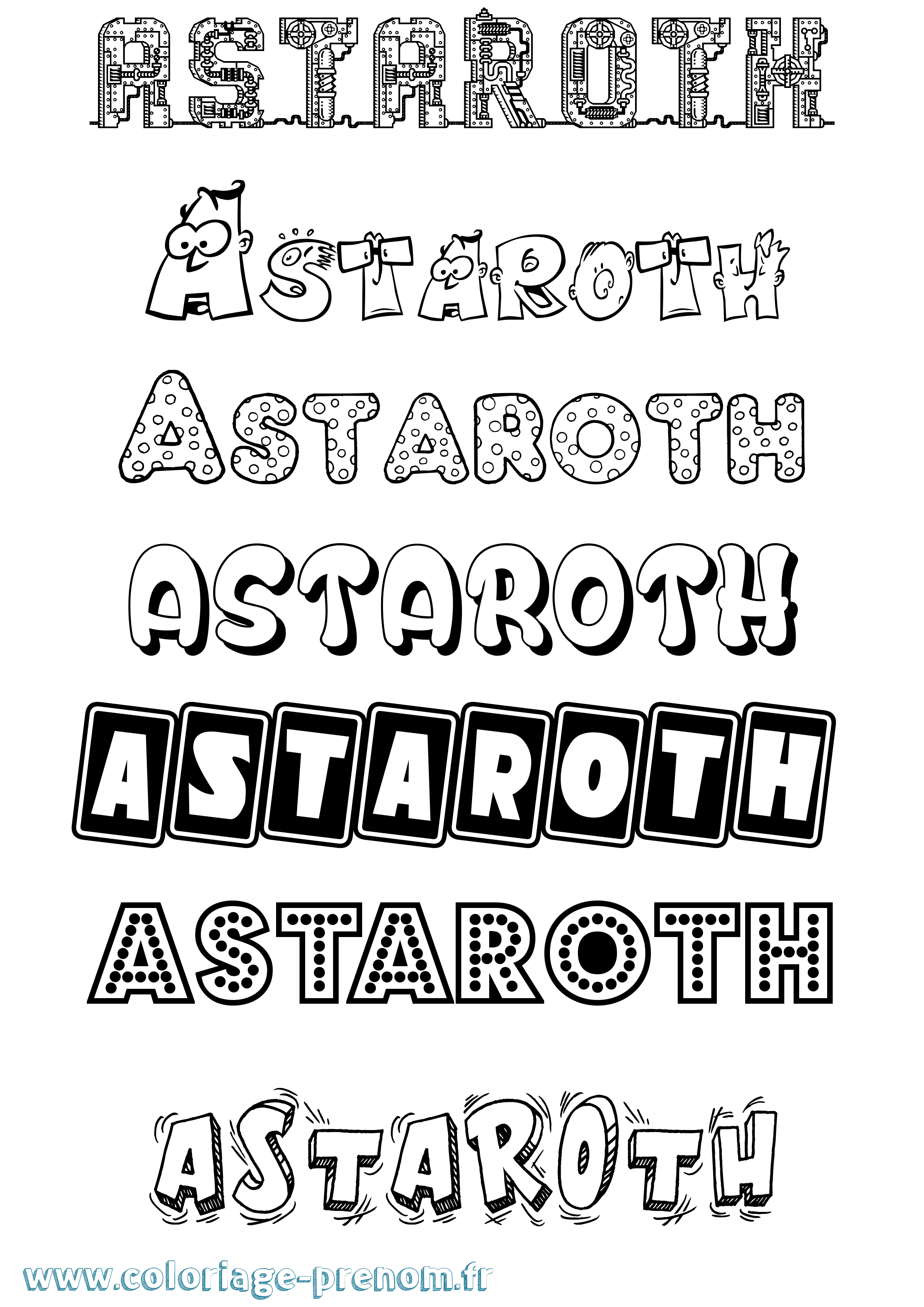 Coloriage prénom Astaroth Fun