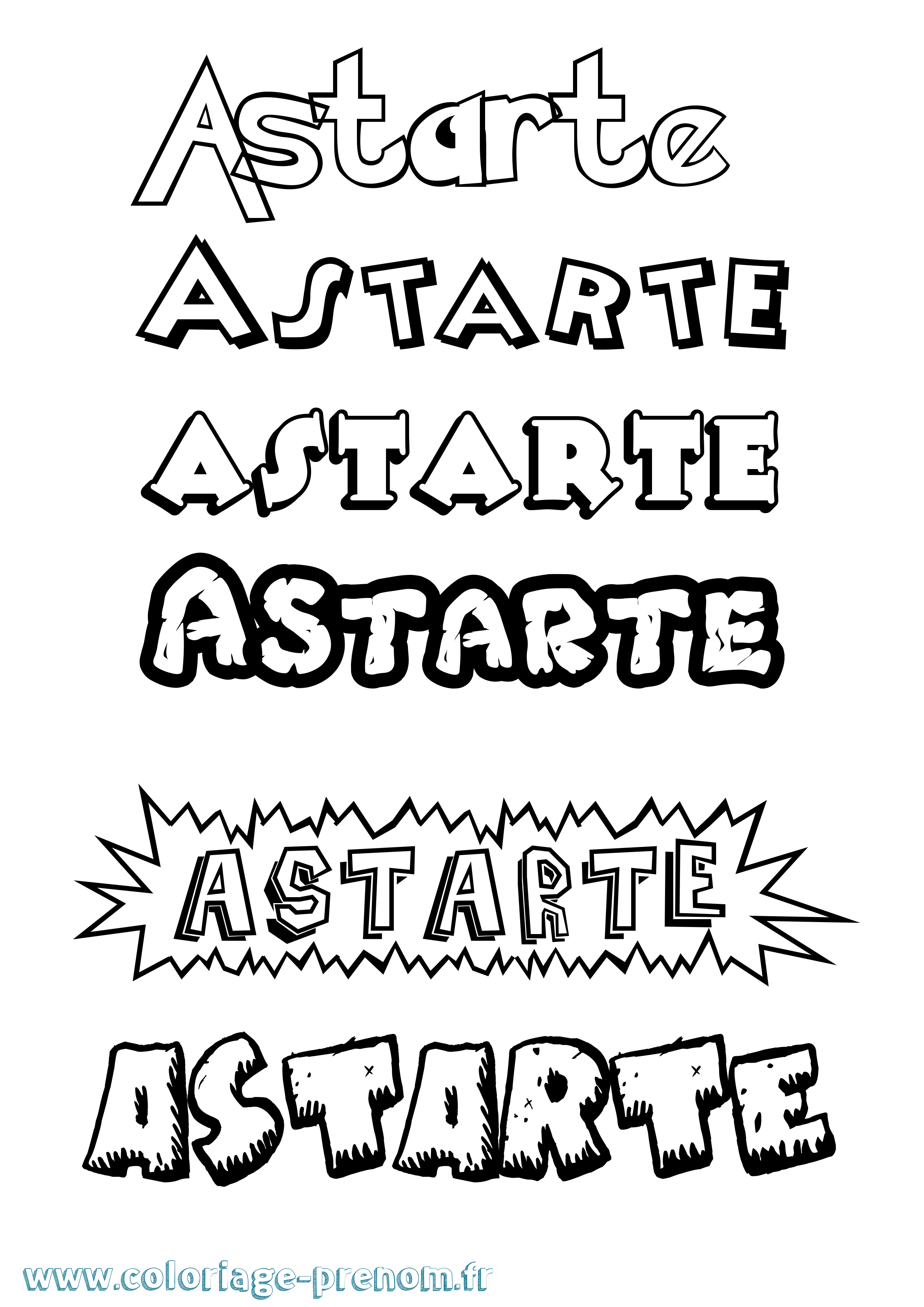 Coloriage prénom Astarte Dessin Animé