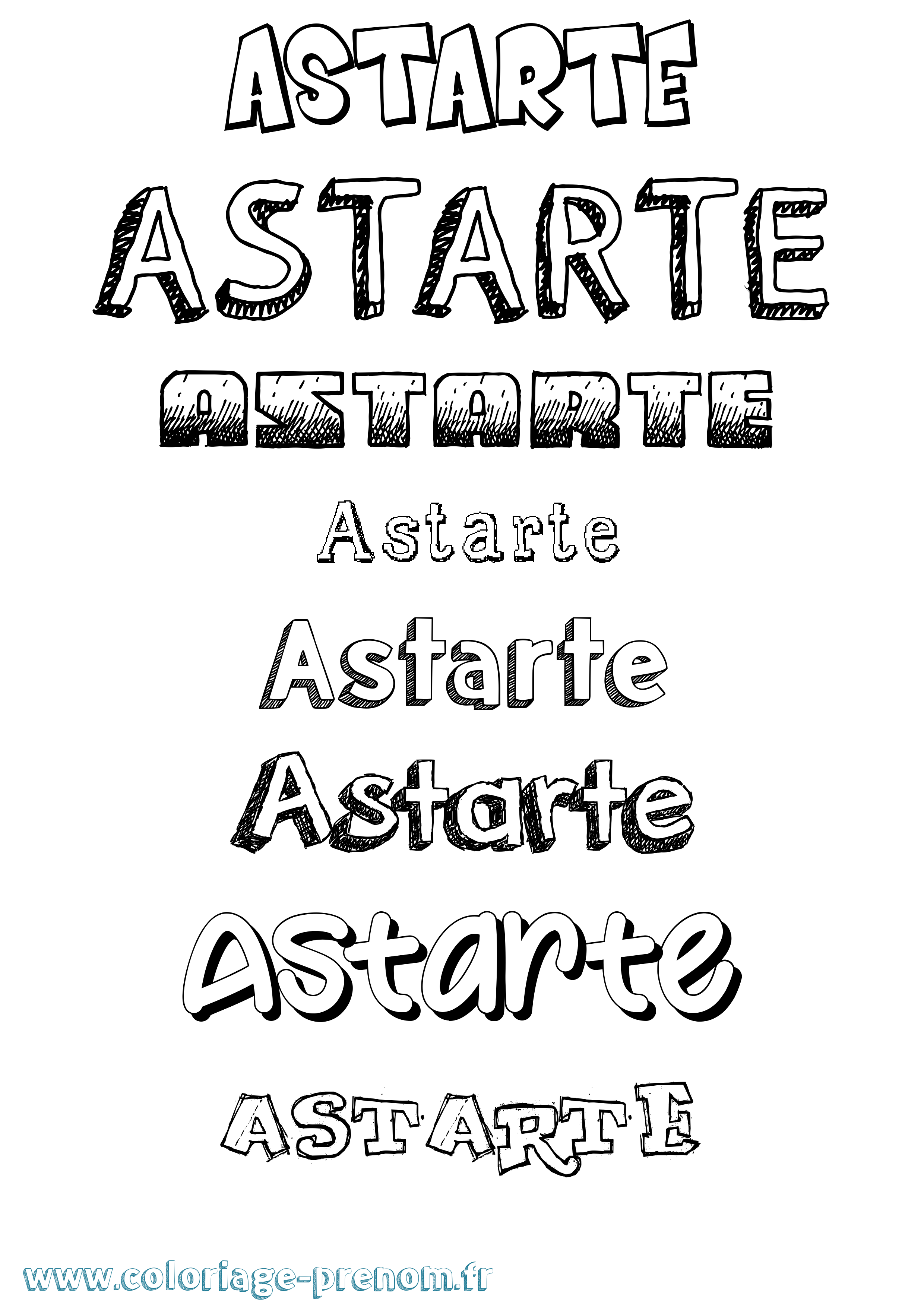 Coloriage Astarte Dessiné Coloriage prénom Astarte Dessiné