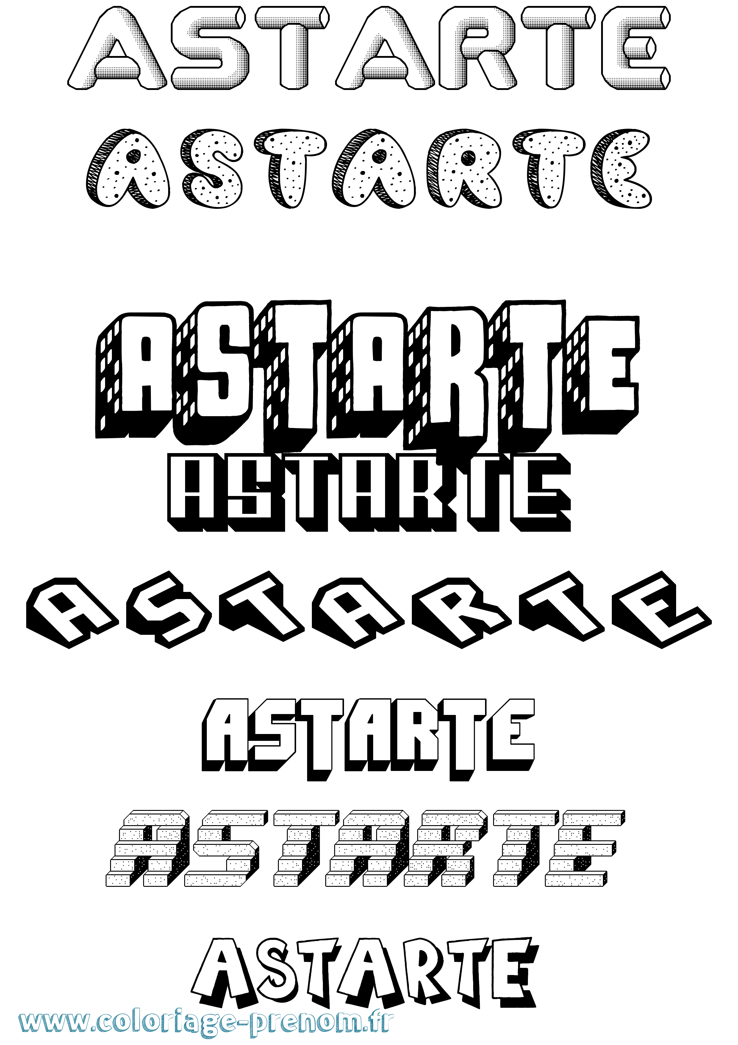 Coloriage Astarte Effet 3D Coloriage prénom Astarte Effet 3D