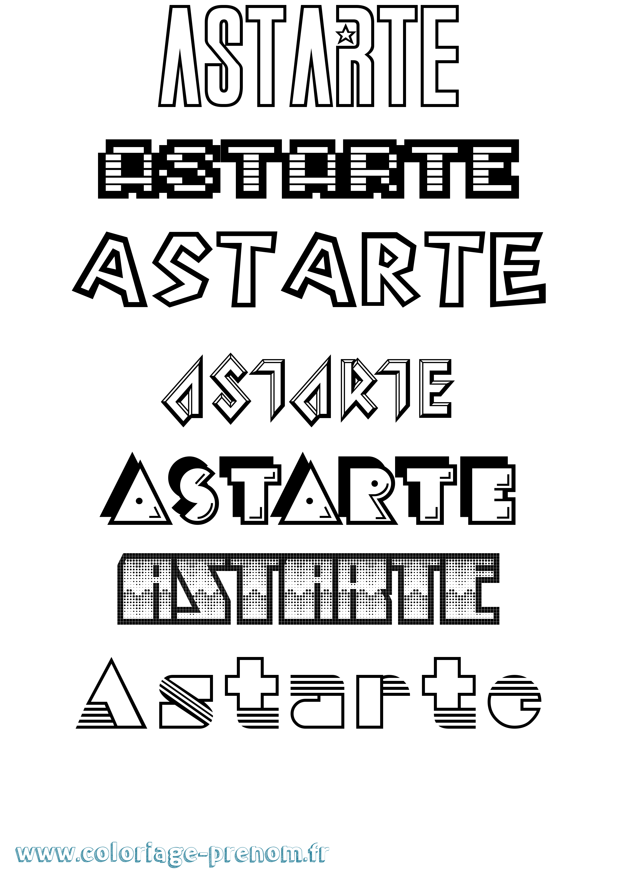 Coloriage prénom Astarte Jeux Vidéos