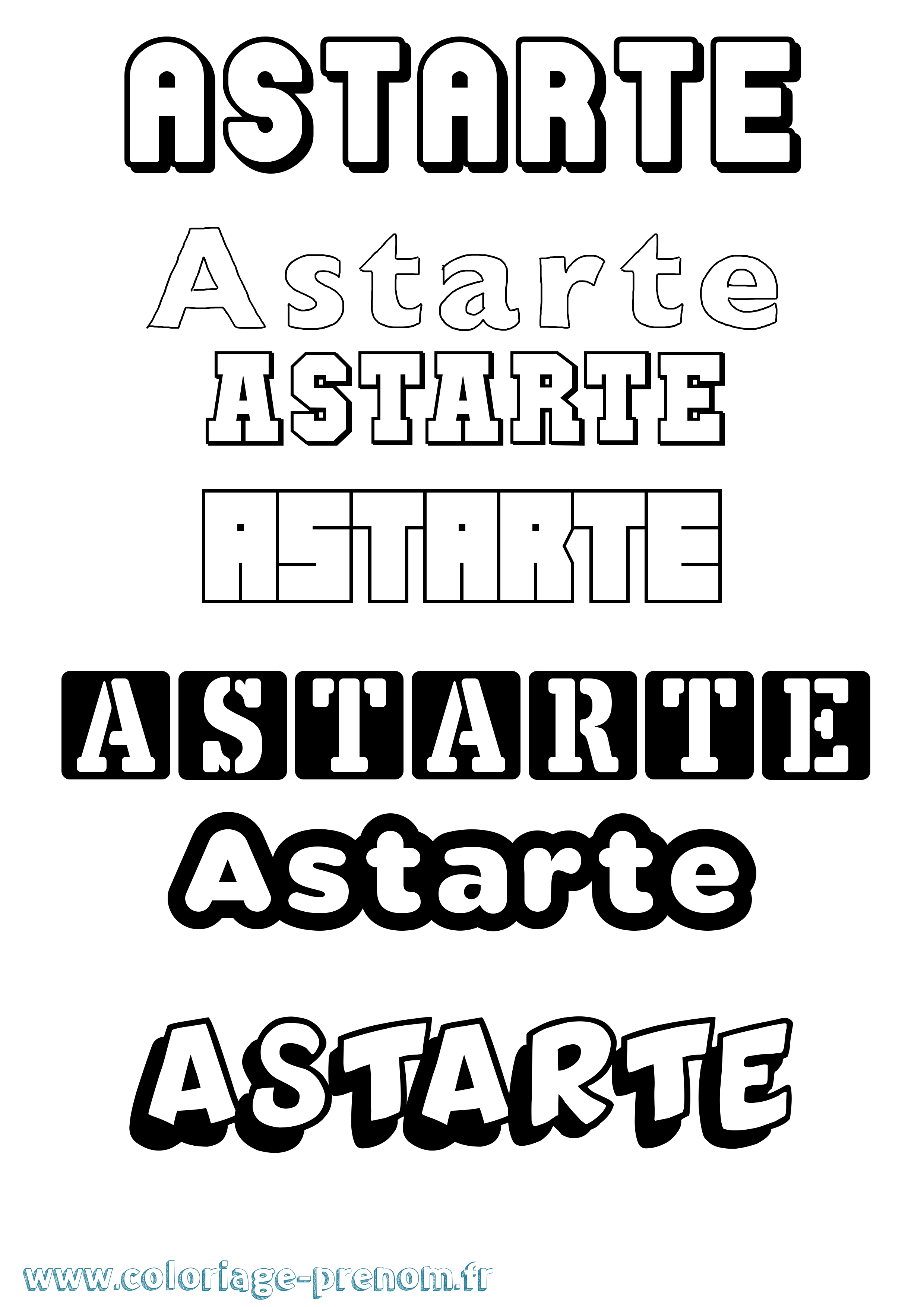 Coloriage Astarte Simple Coloriage prénom Astarte Simple