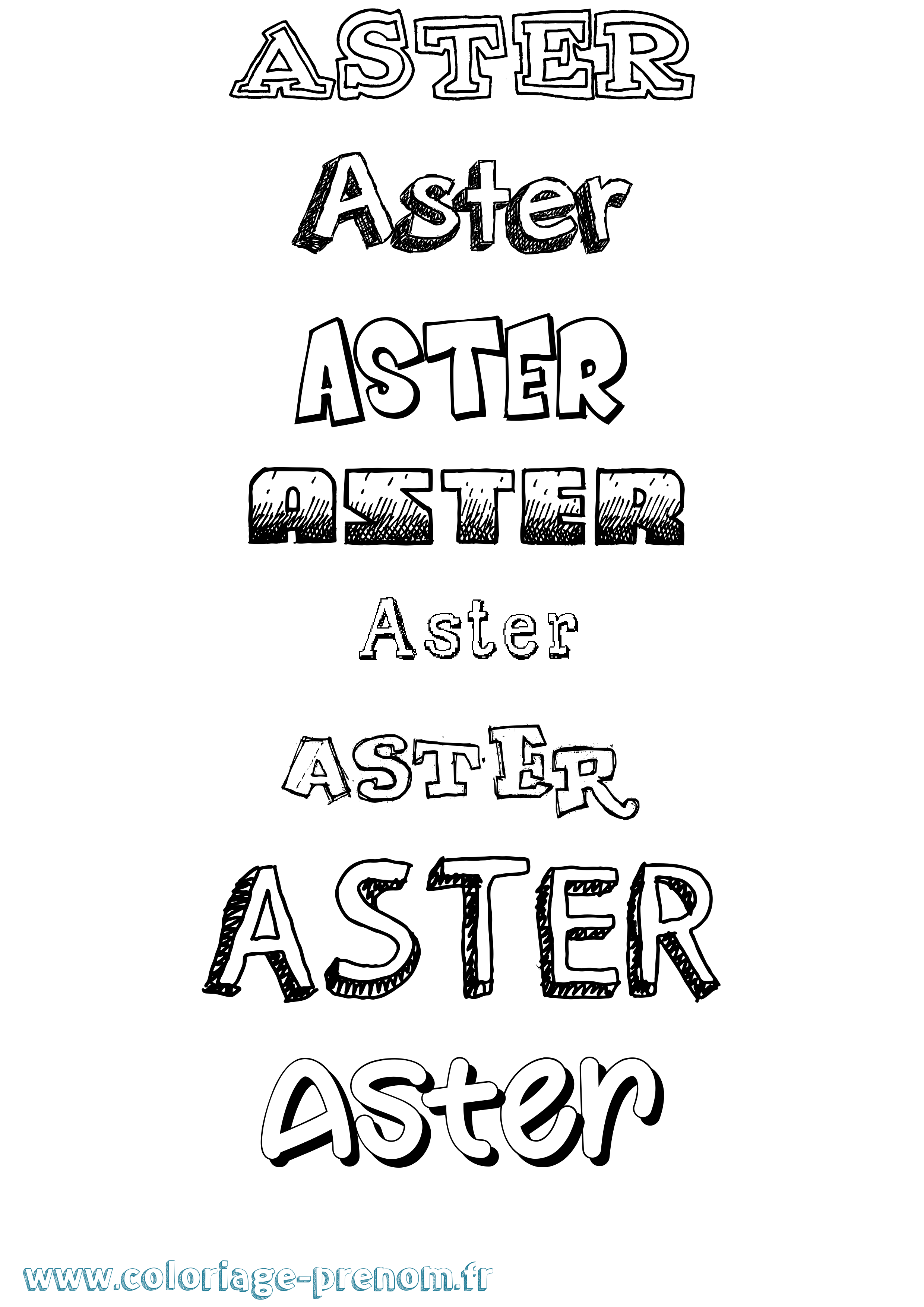 Coloriage Aster Dessiné Coloriage prénom Aster Dessiné