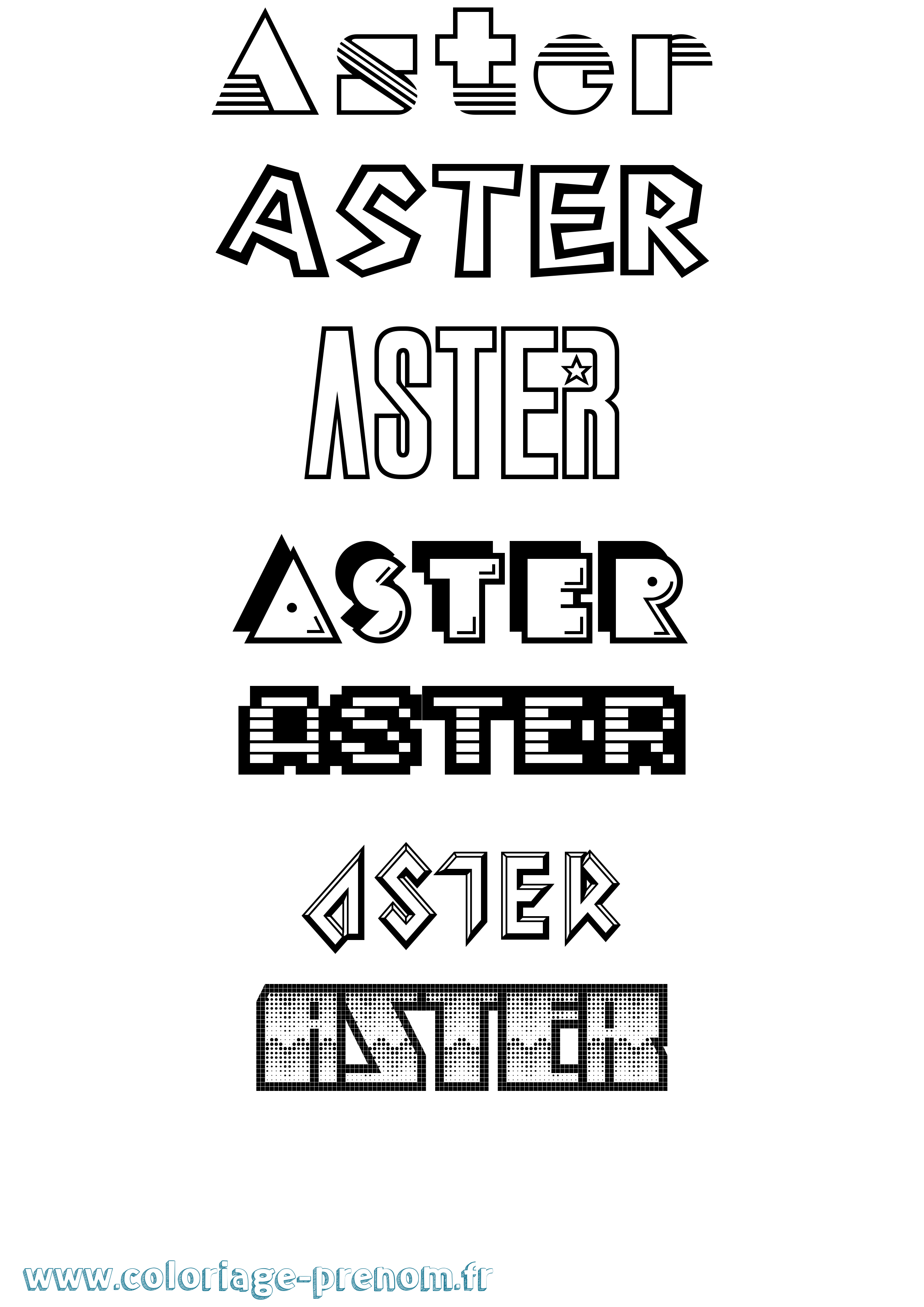 Coloriage Aster Jeux Vidéos Coloriage prénom Aster Jeux Vidéos