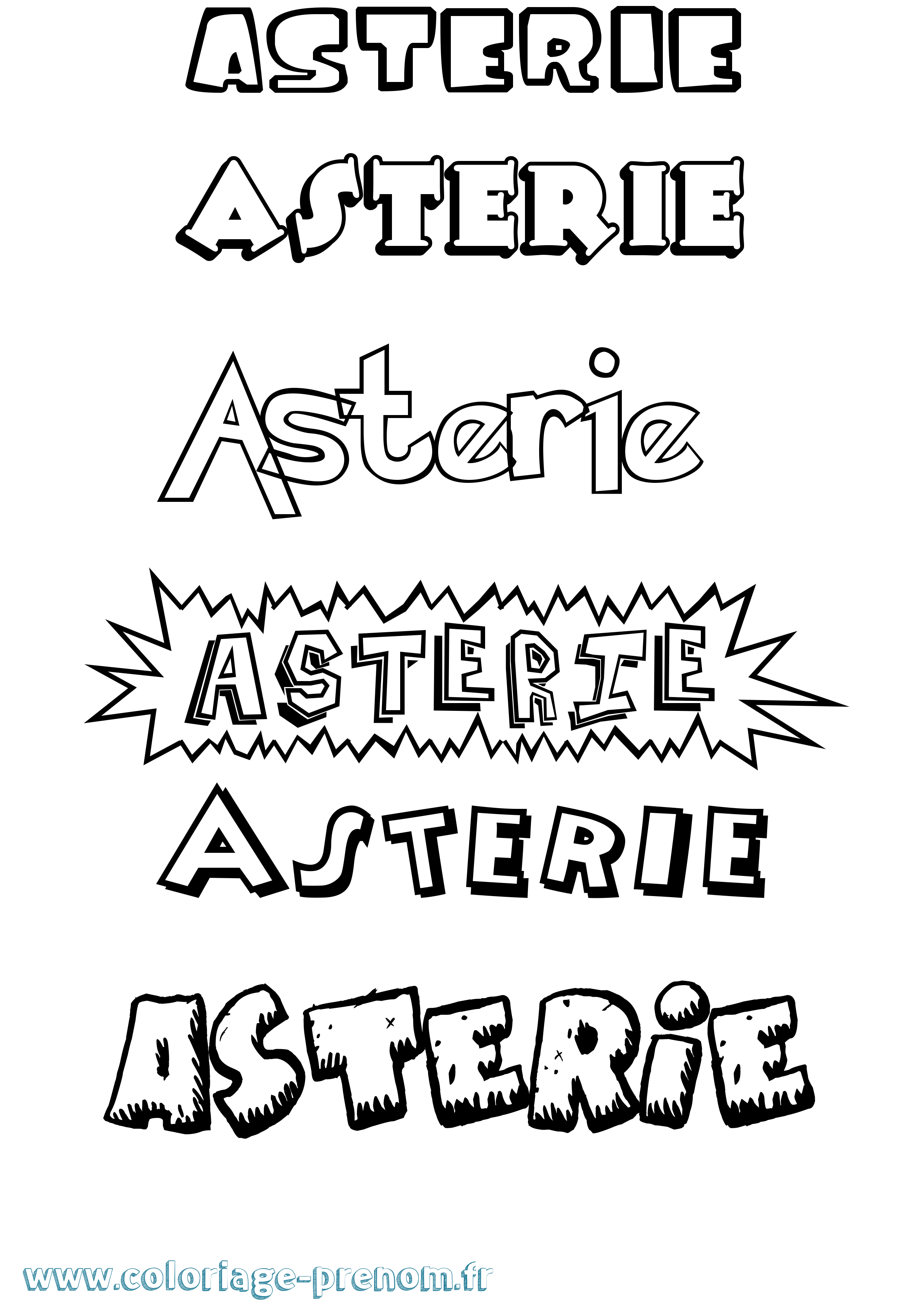 Coloriage Asterie Dessin Animé Coloriage prénom Asterie Dessin Animé